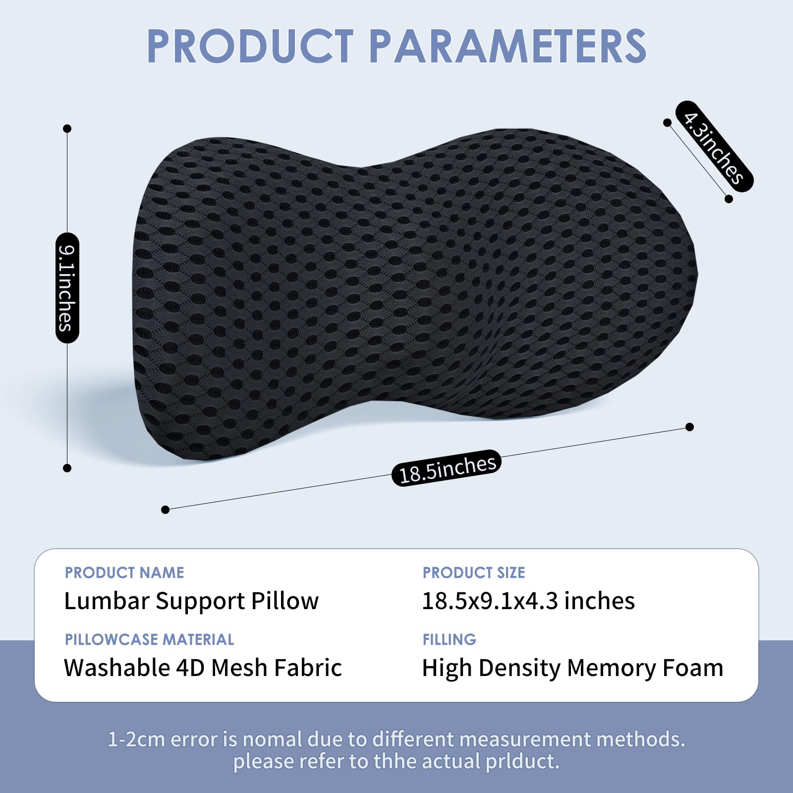 Support Pillow, Back Pillow for Low Back Pain Relief, Ergonomic