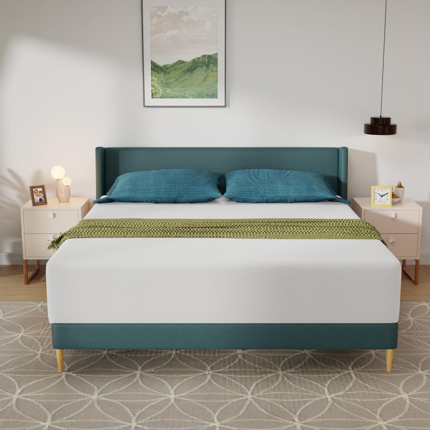 Gel Memory Foam Mattress | White | Bed in a Box,Pressure Relief, Cooling Ventilated Foam