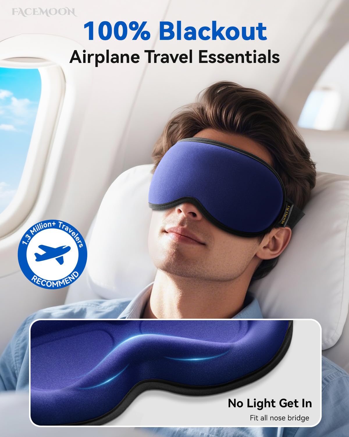 Weighted Eye Mask for Sleeping - 3D Blackout Sleep Mask for Women & Men