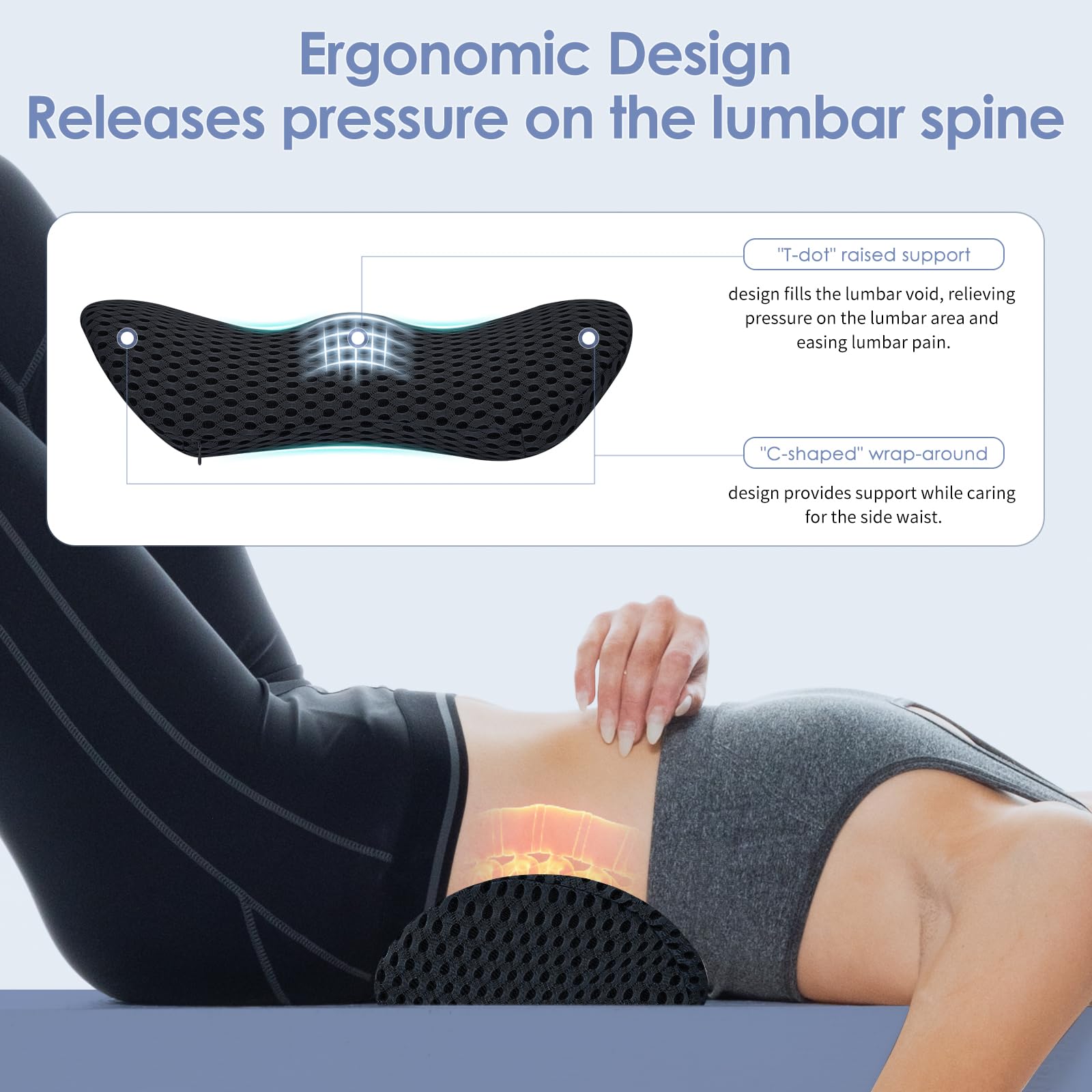 Support Pillow, Back Pillow for Low Back Pain Relief, Ergonomic