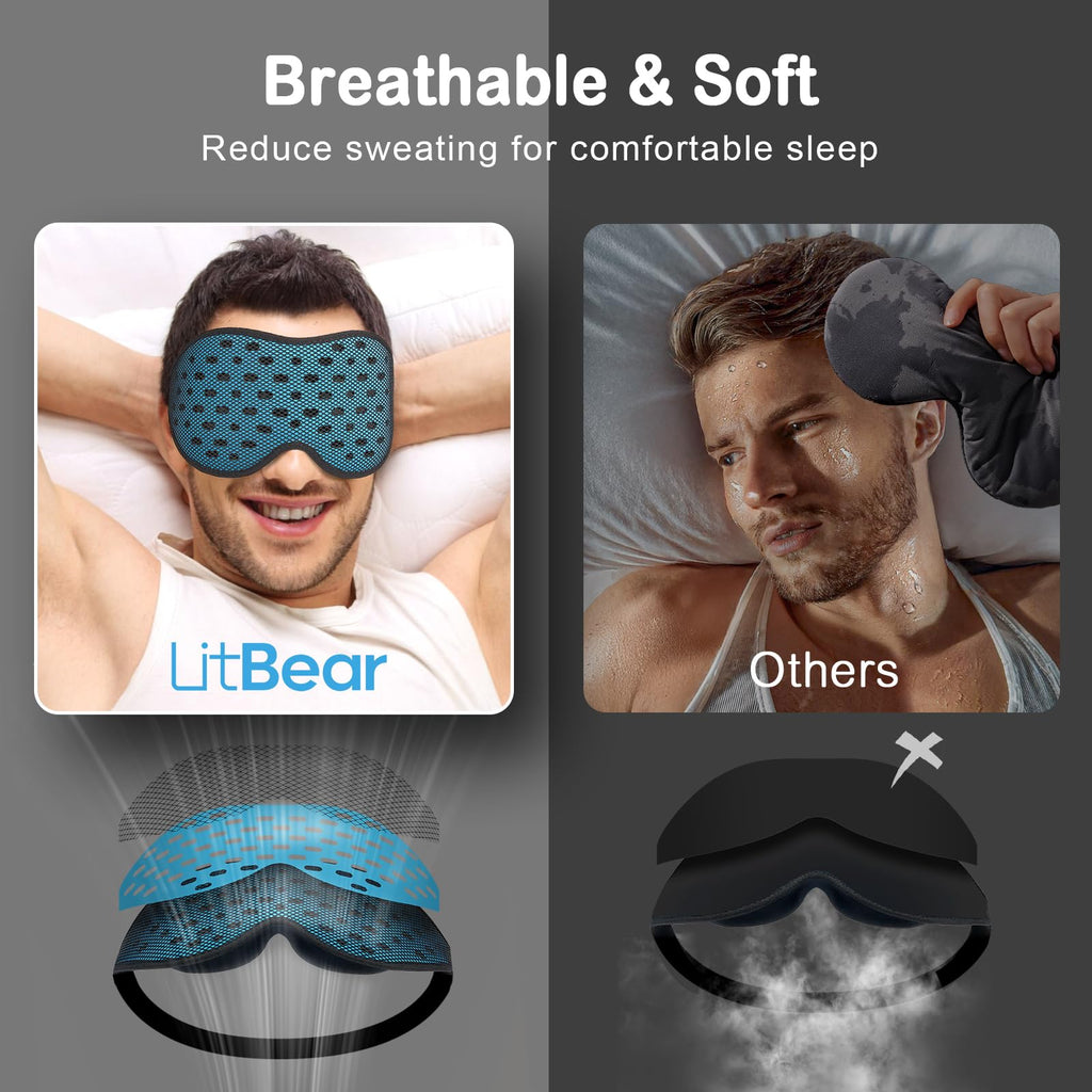 Breathable Sleep Mask, 3D Eye Mak Sleep for Side Sleepers