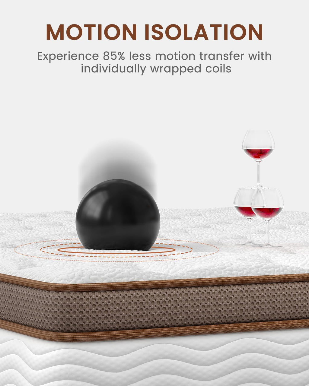 Queen Mattress 14 Inch - Firm Hybrid Mattress with Orthopedic Spinal Support for Back Pain