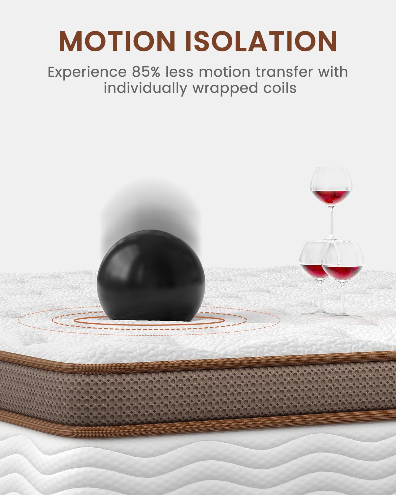 Queen Mattress 14 Inch - Firm Hybrid Mattress with Orthopedic Spinal Support for Back Pain