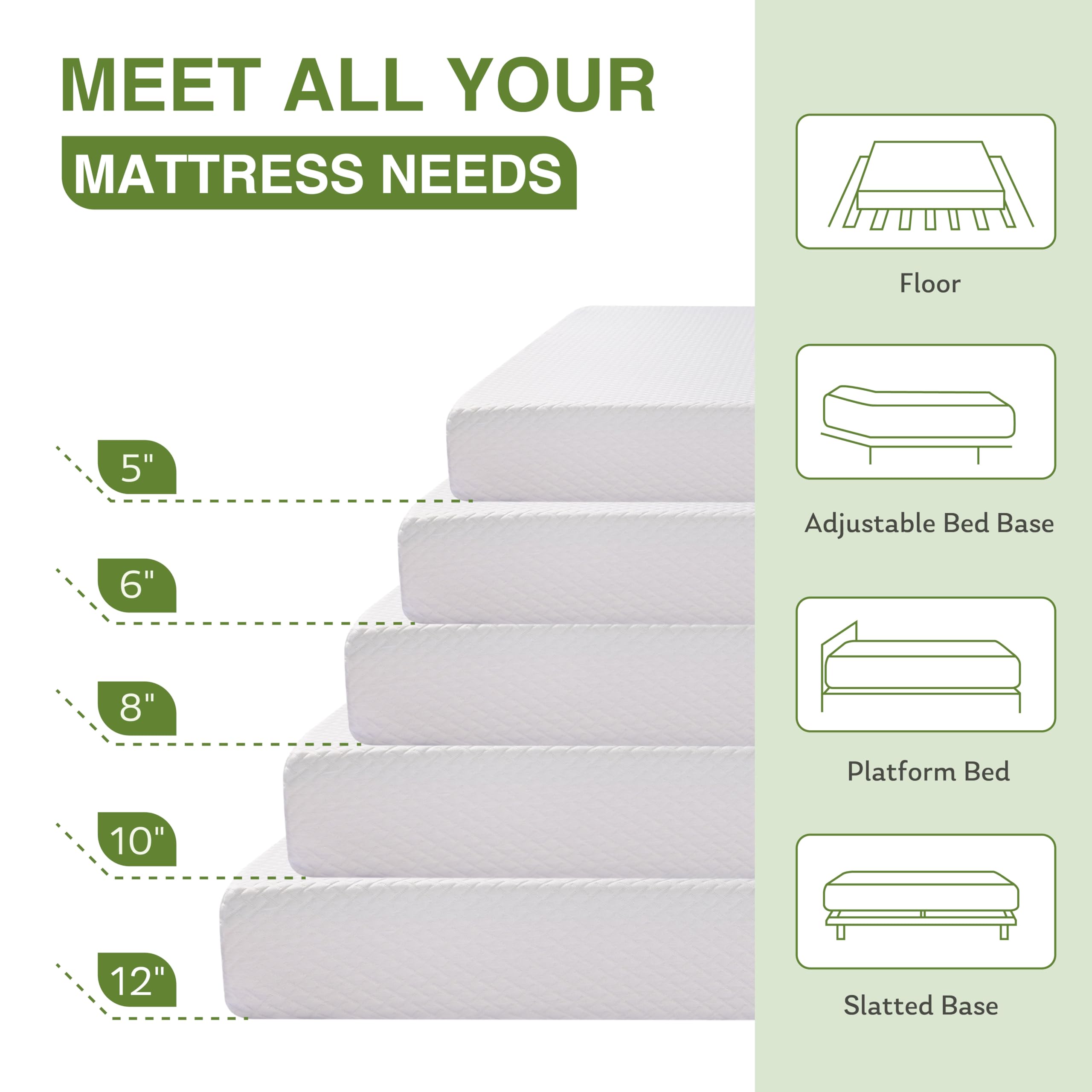 Full Size Memory Foam Mattress,  Bed Mattress in A Box