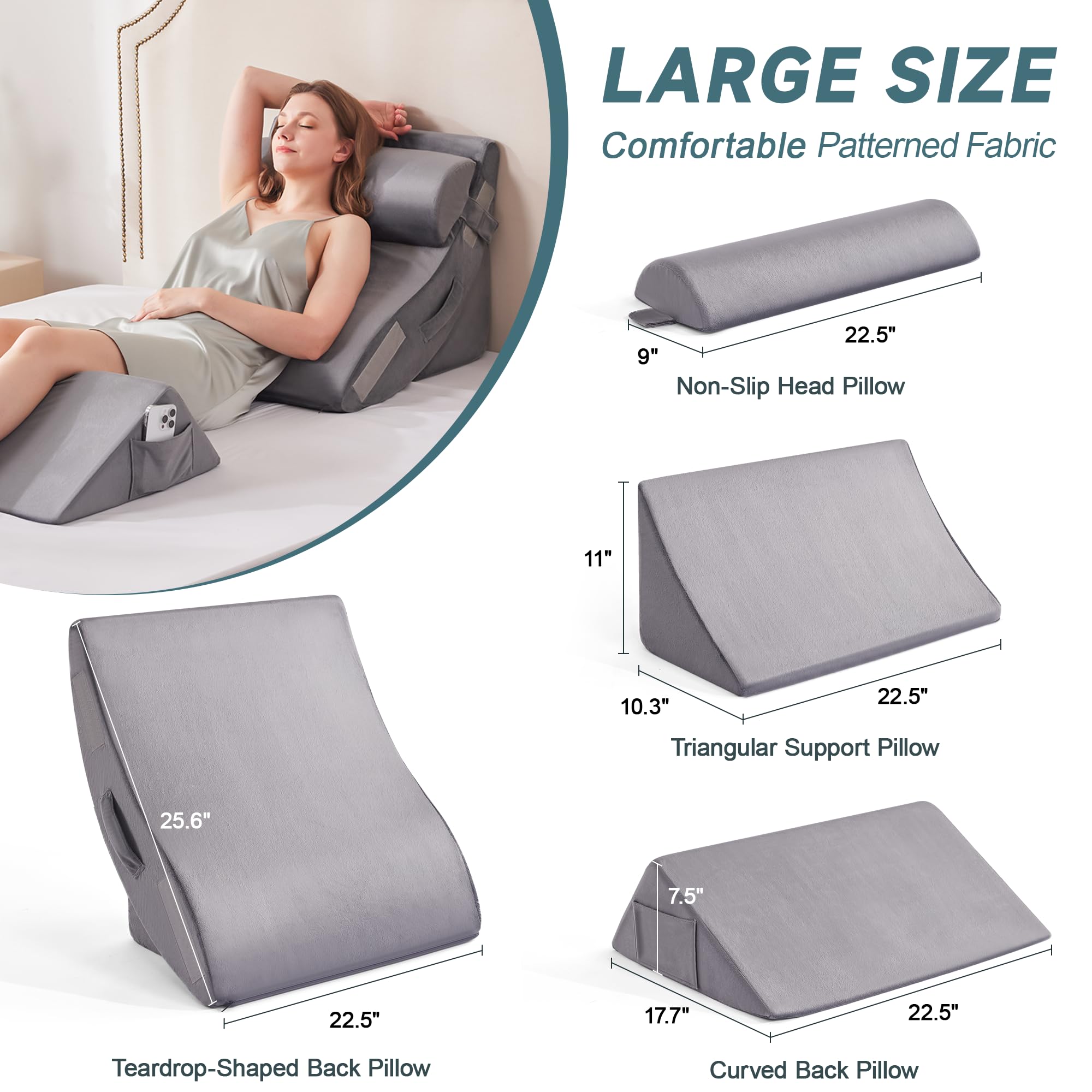 9PCS Wedge Pillow Set for After Surgery Recovery