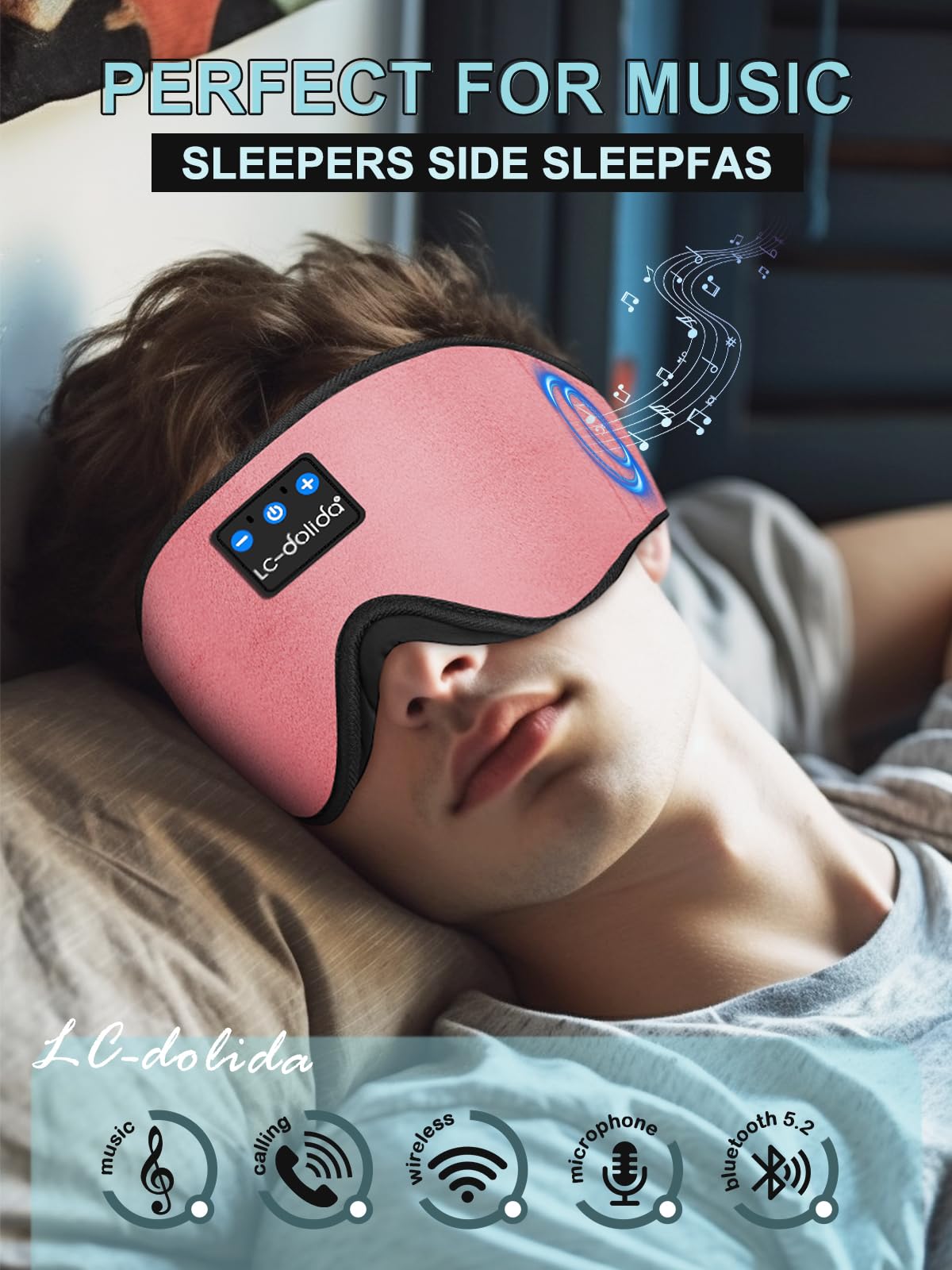 Sleep Headphones, 3D Sleep Mask Bluetooth Wireless Music Eye Mask