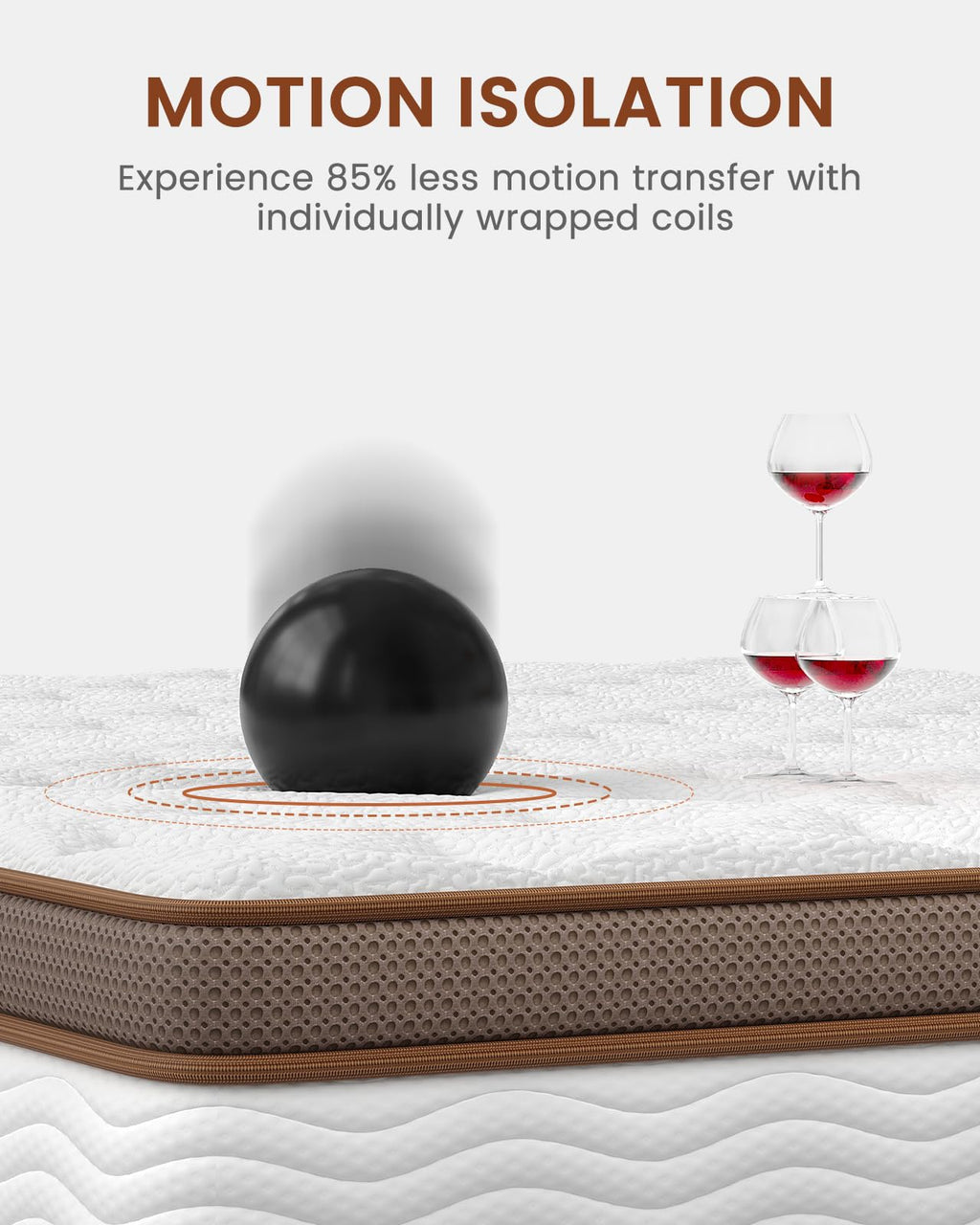 Queen Mattress 14 Inch - Firm Hybrid Mattress with Orthopedic Spinal Support for Back Pain