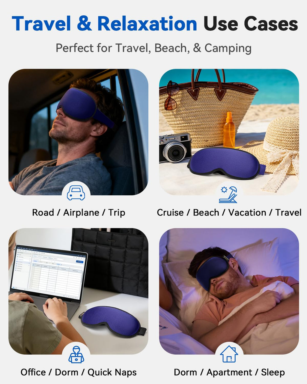 Weighted Eye Mask for Sleeping - 3D Blackout Sleep Mask for Women & Men