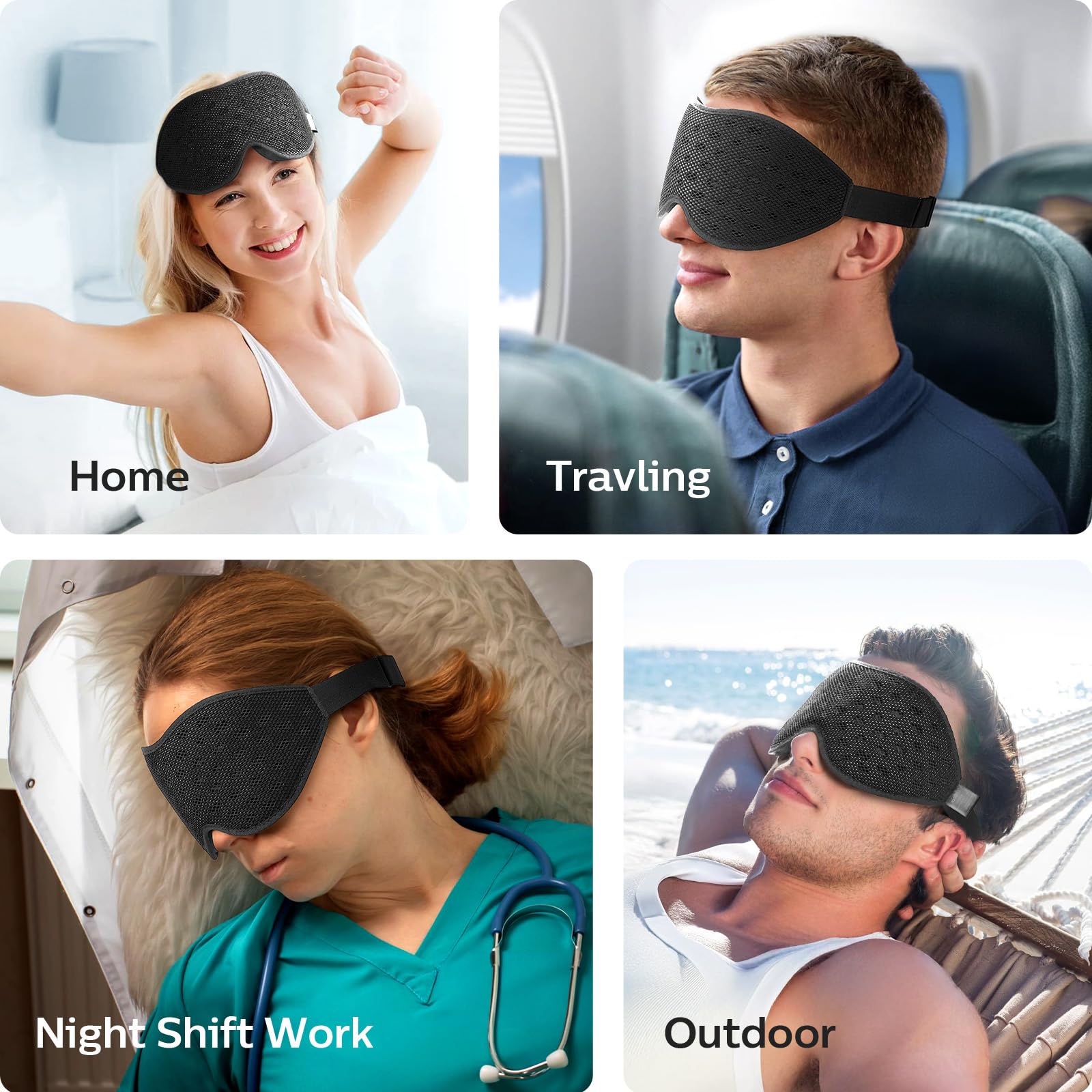 Breathable Sleep Mask, 3D Eye Mak Sleep for Side Sleepers