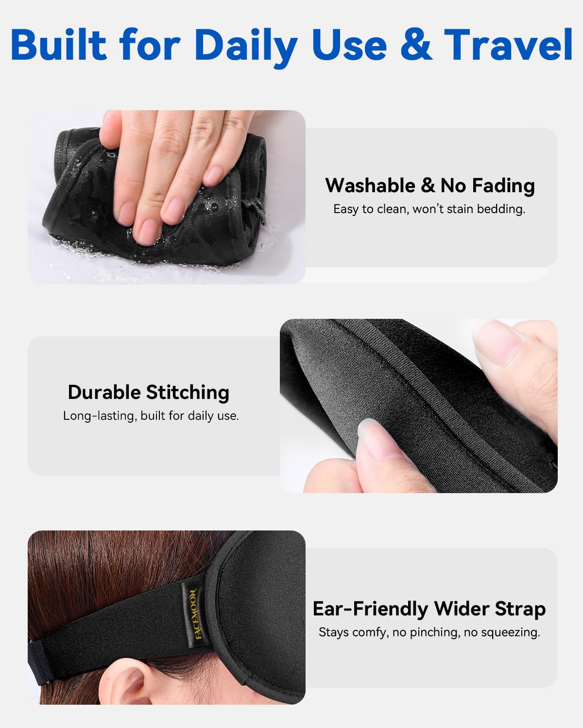 Weighted Eye Mask for Sleeping - 3D Blackout Sleep Mask for Women & Men
