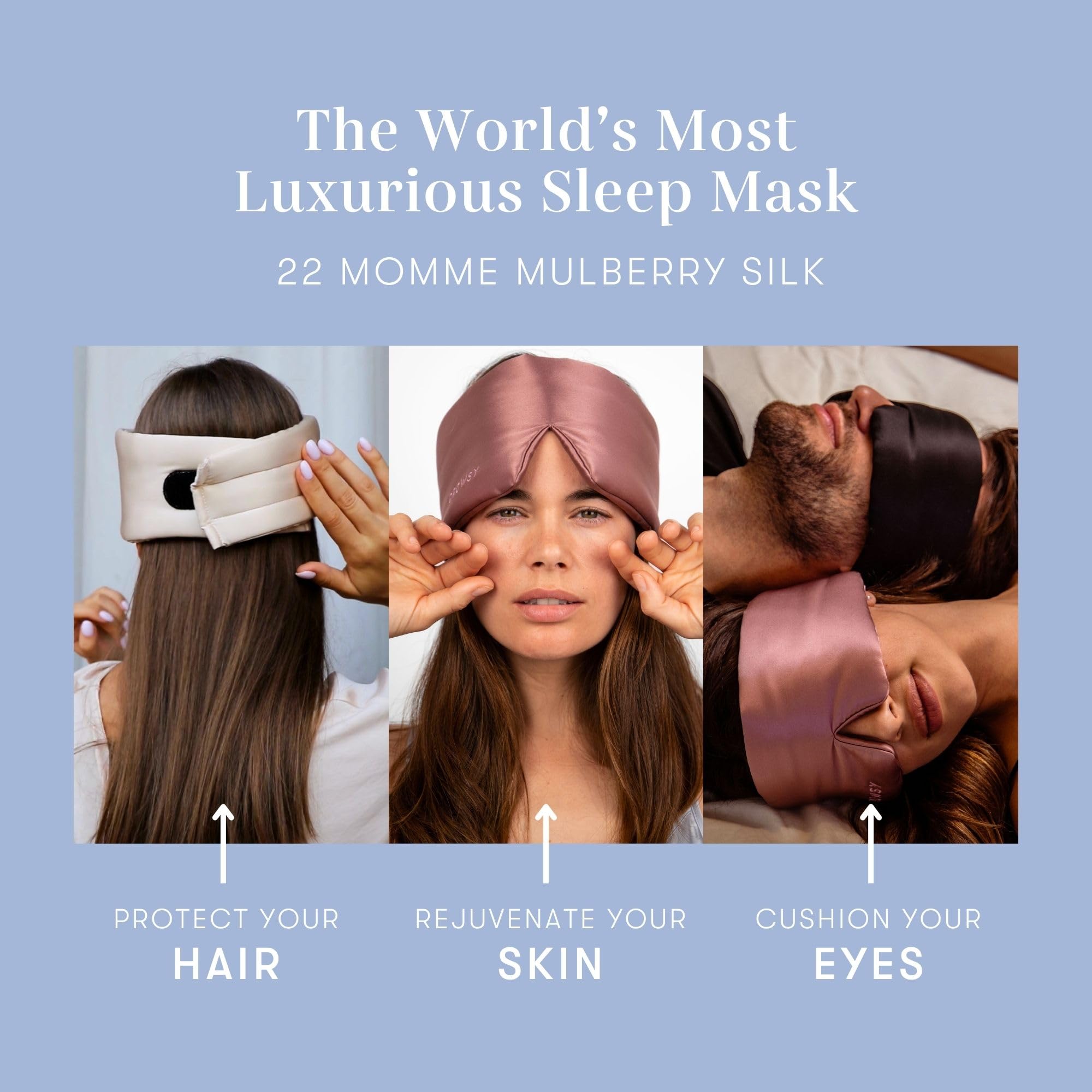 Silk Sleep Mask - Face-Hugging, Padded Cocoon for Luxury Sleep in Total Darkness
