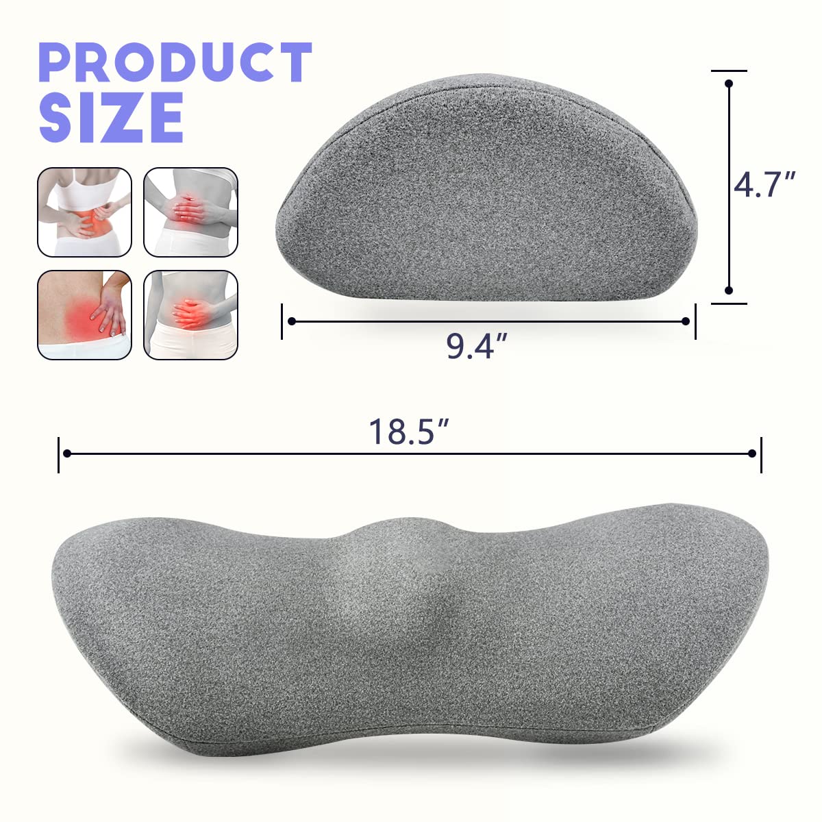 Support Pillow, Back Pillow for Low Back Pain Relief, Ergonomic