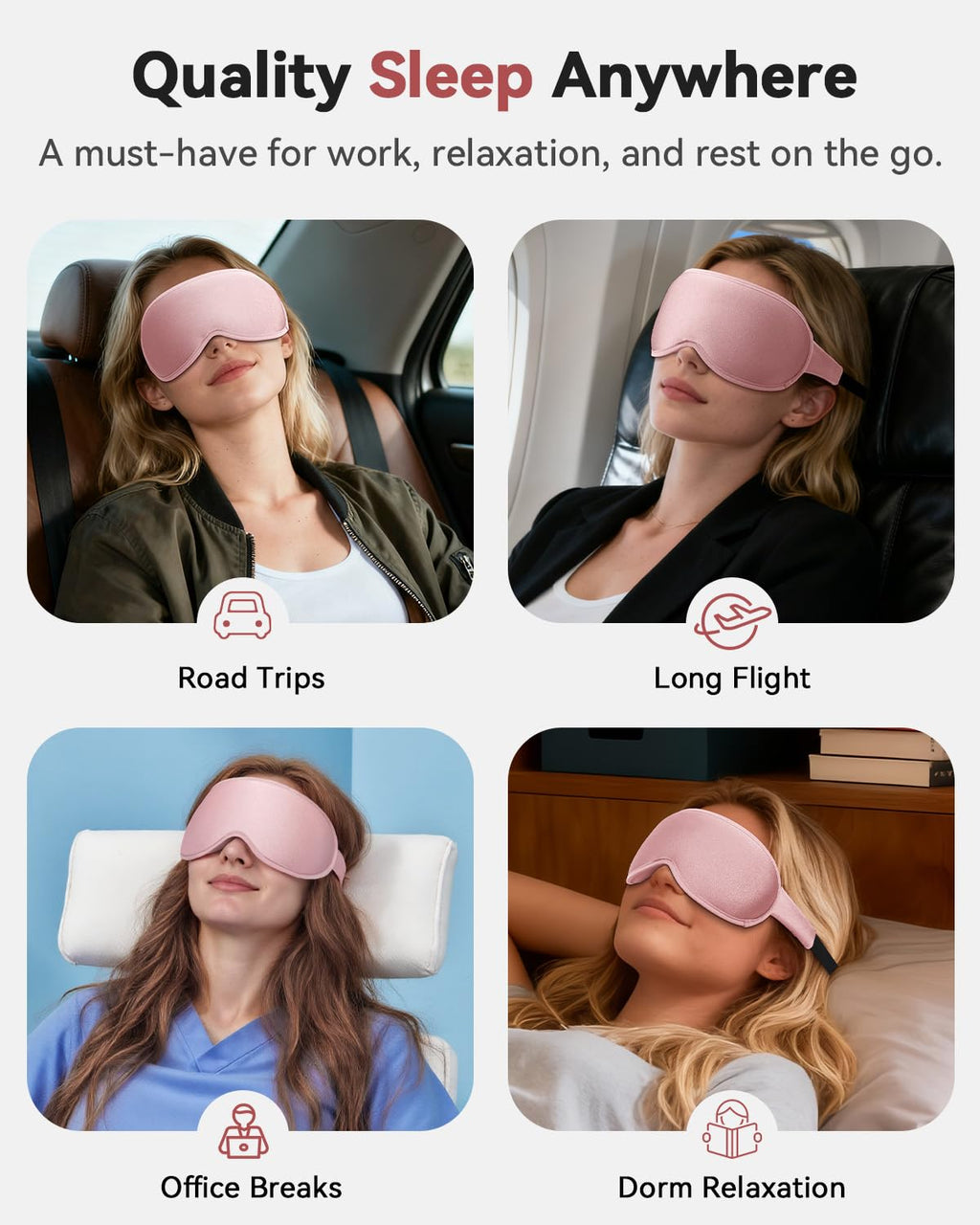 Weighted Eye Mask for Sleeping - 3D Blackout Sleep Mask for Women & Men