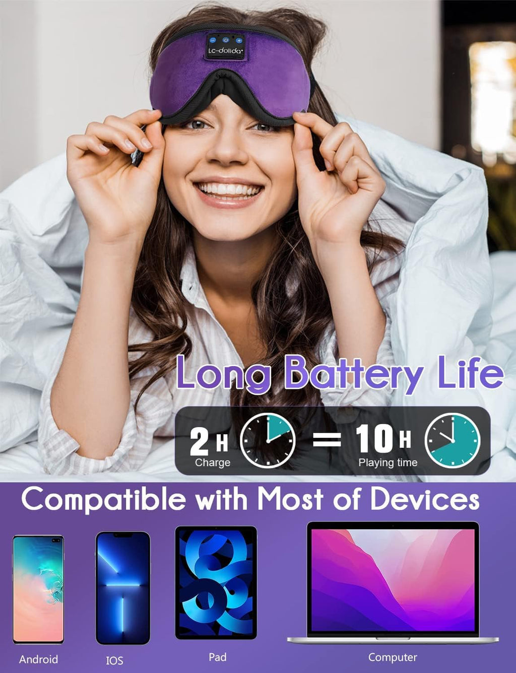 Sleep Headphones, 3D Sleep Mask Bluetooth Wireless Music Eye Mask
