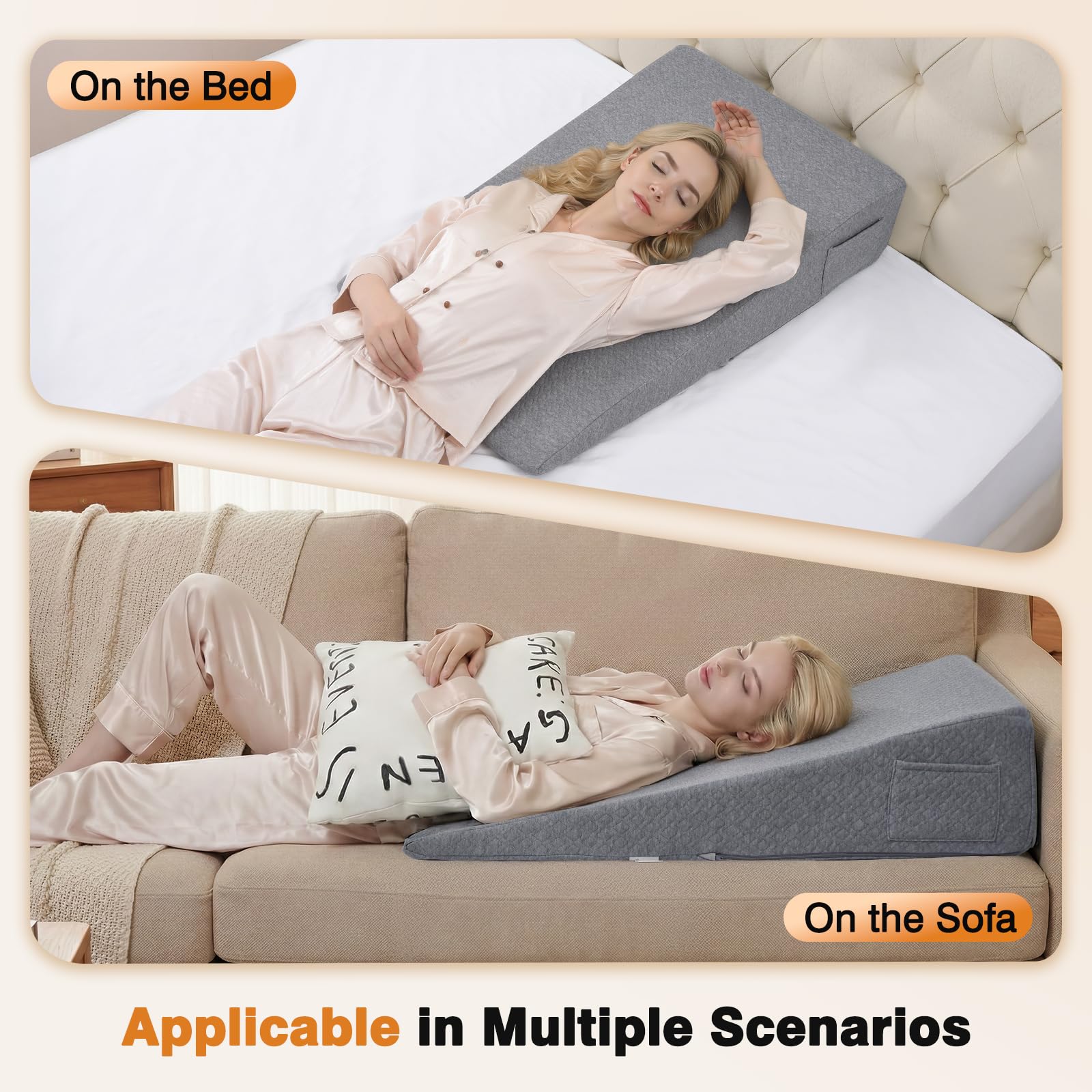 34" Extra-Long Wedge Pillow, Back & Arm Support, Bed Wedge