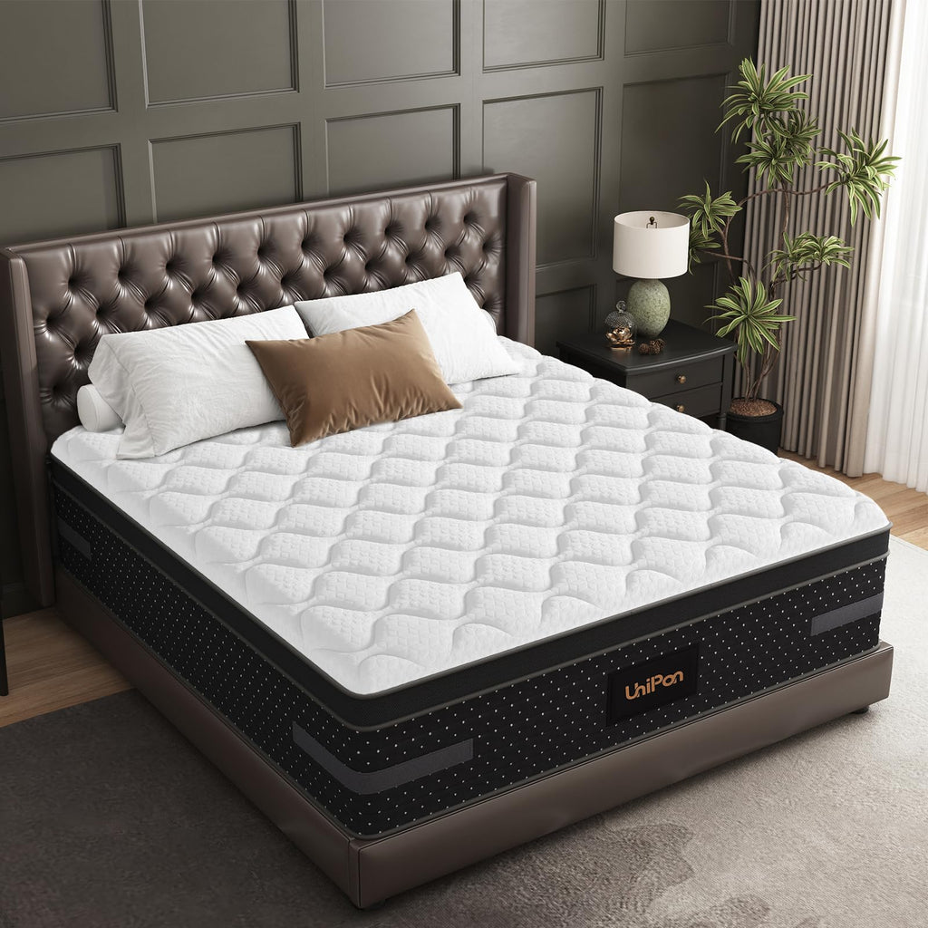 Firm Mattress, 14 Inch Hybrid Bed Mattresses for Back Pain Relief Extra Lumbar Support Motion Isolation