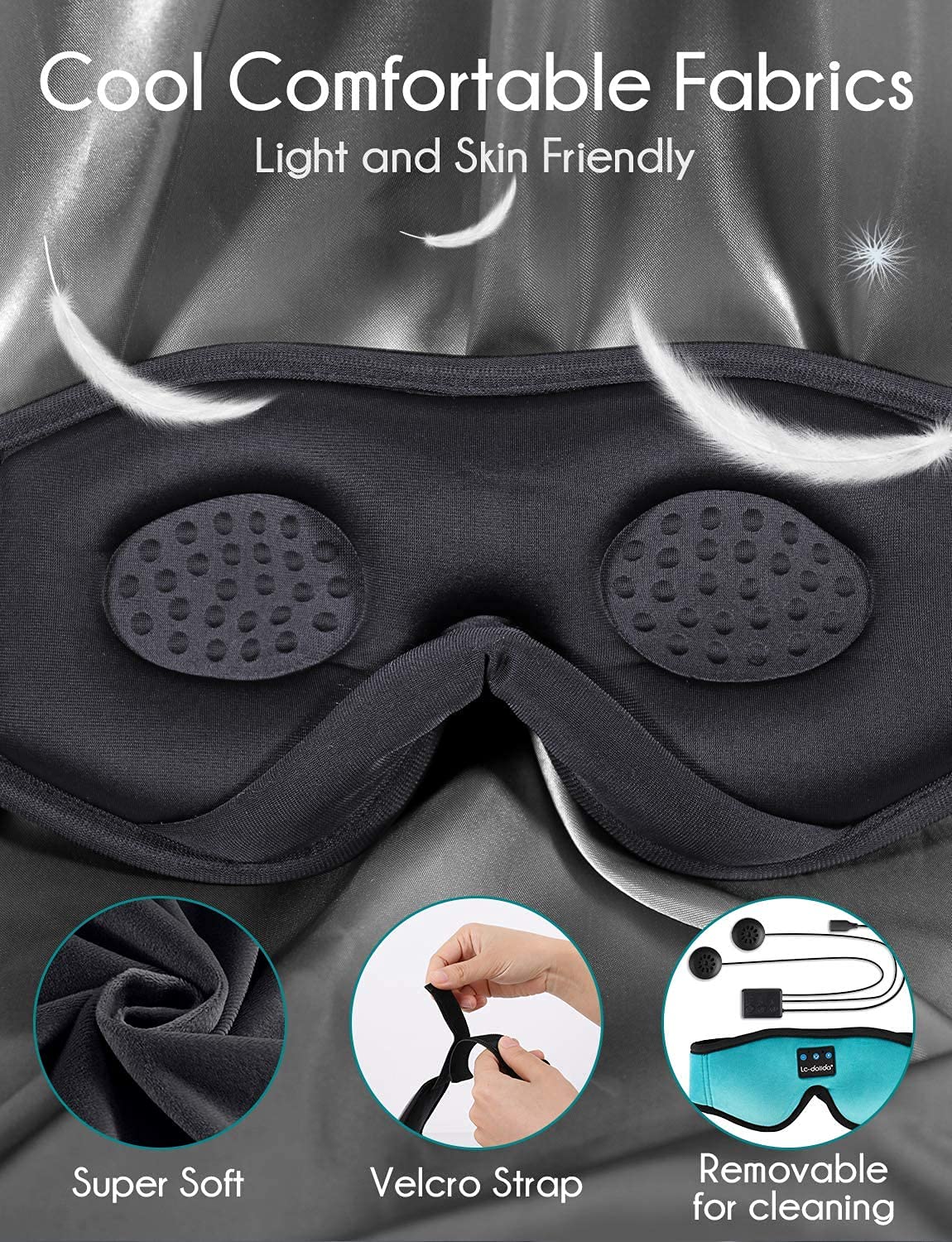 Sleep Headphones, 3D Sleep Mask Bluetooth Wireless Music Eye Mask