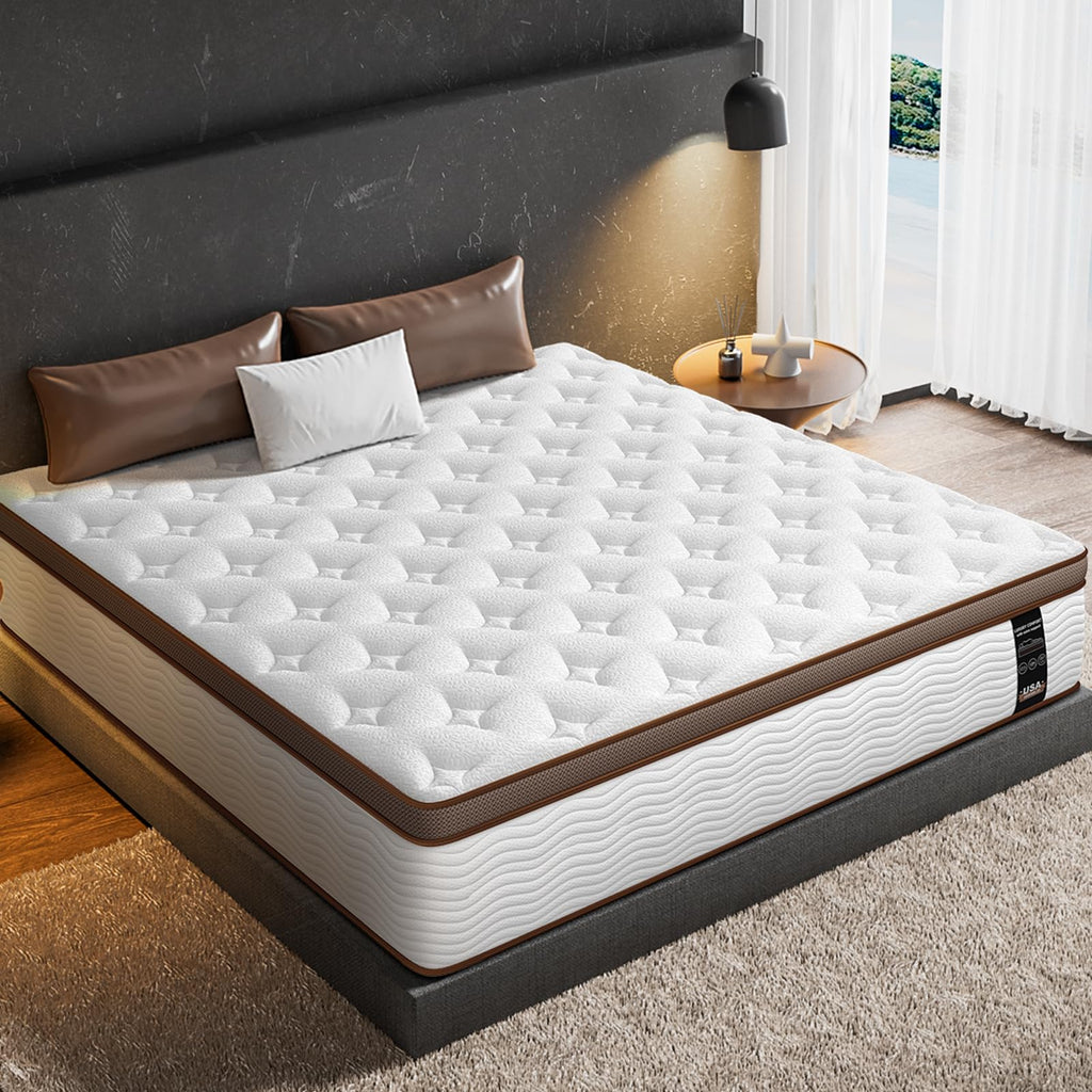 Queen Mattress 14 Inch - Firm Hybrid Mattress with Orthopedic Spinal Support for Back Pain