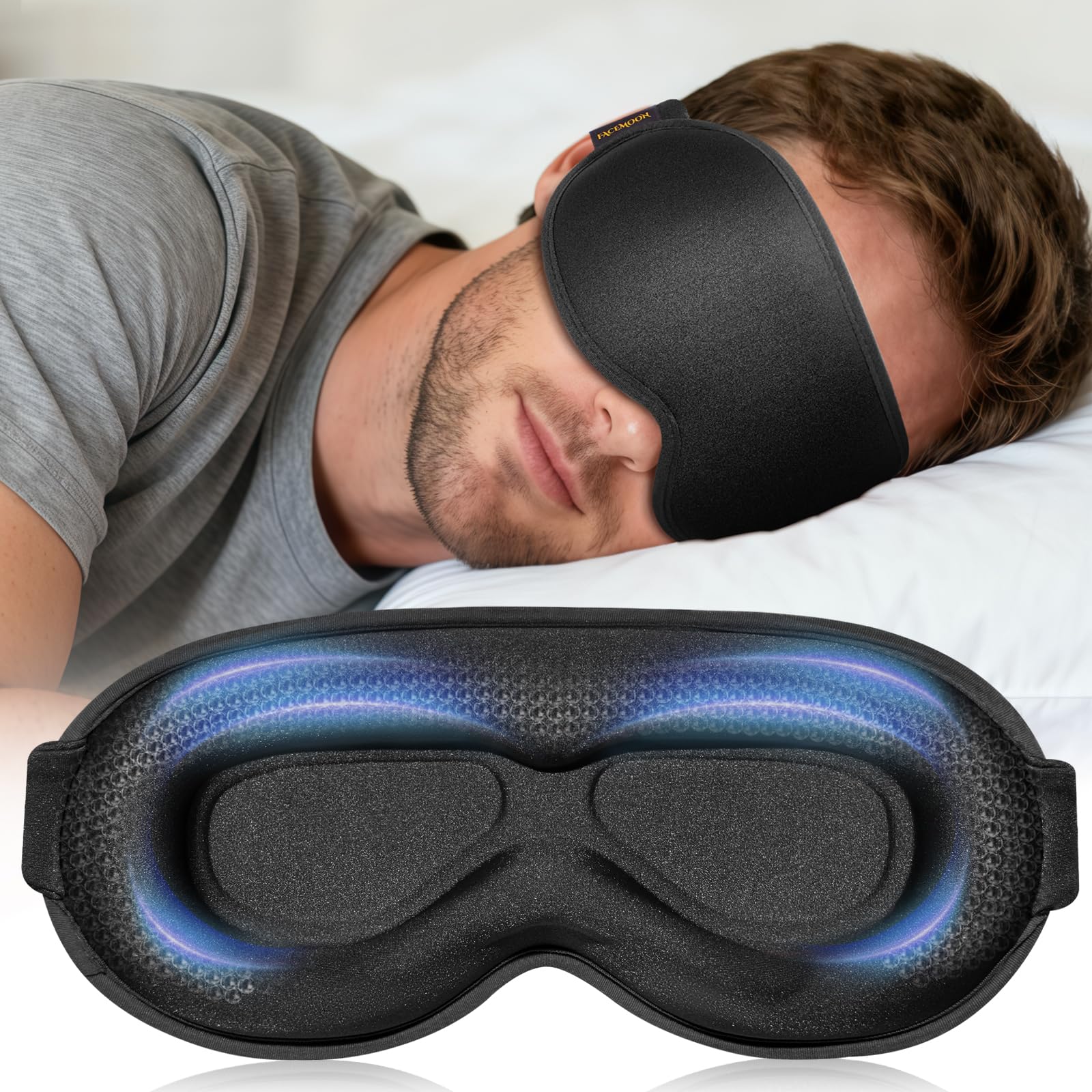 Weighted Eye Mask for Sleeping - 3D Blackout Sleep Mask for Women & Men