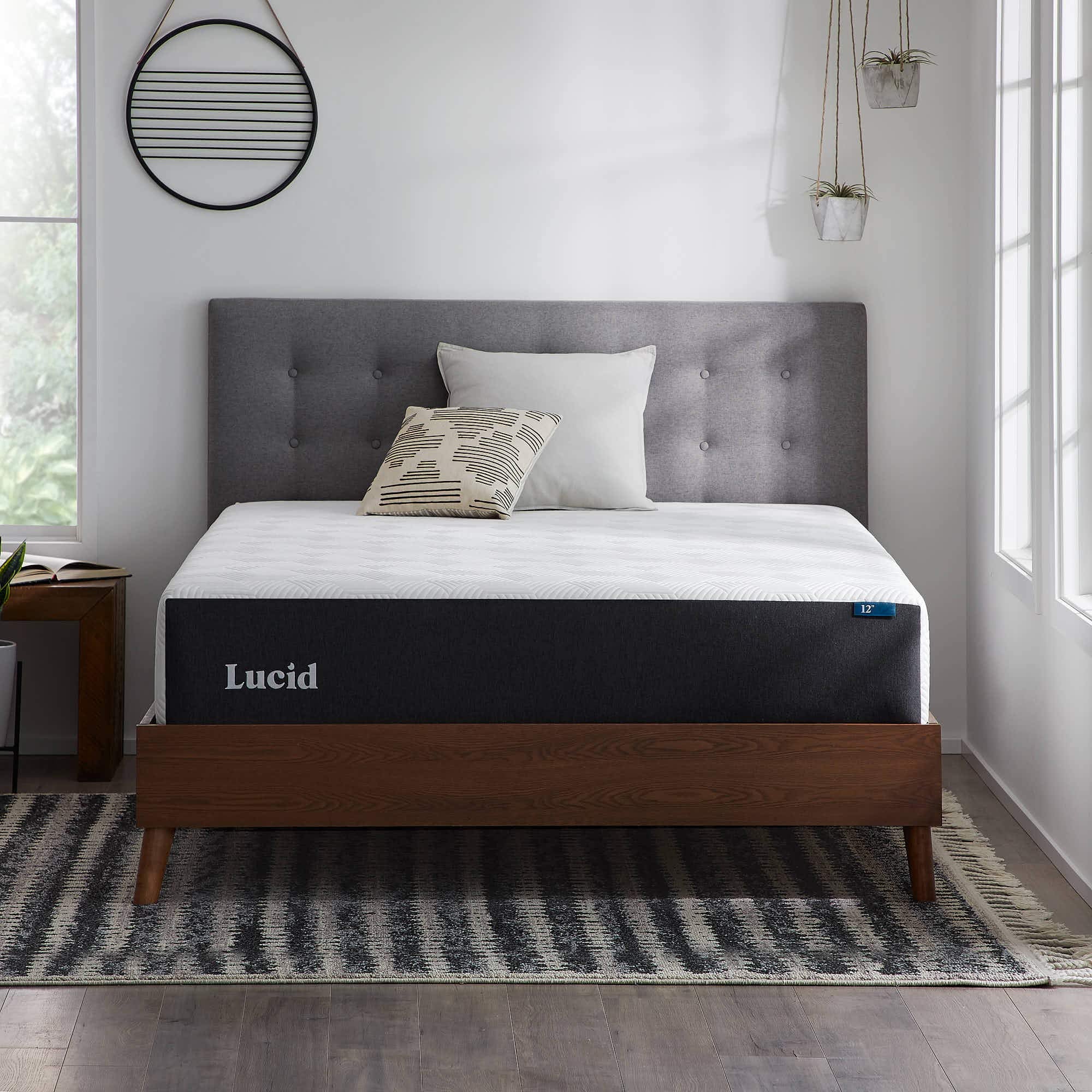 Lucid 8 Inch Memory Foam Mattress - Medium Firm Feel - Infused with Refreshing Bamboo Charcoal and Cooling Gel - Bed in a Box