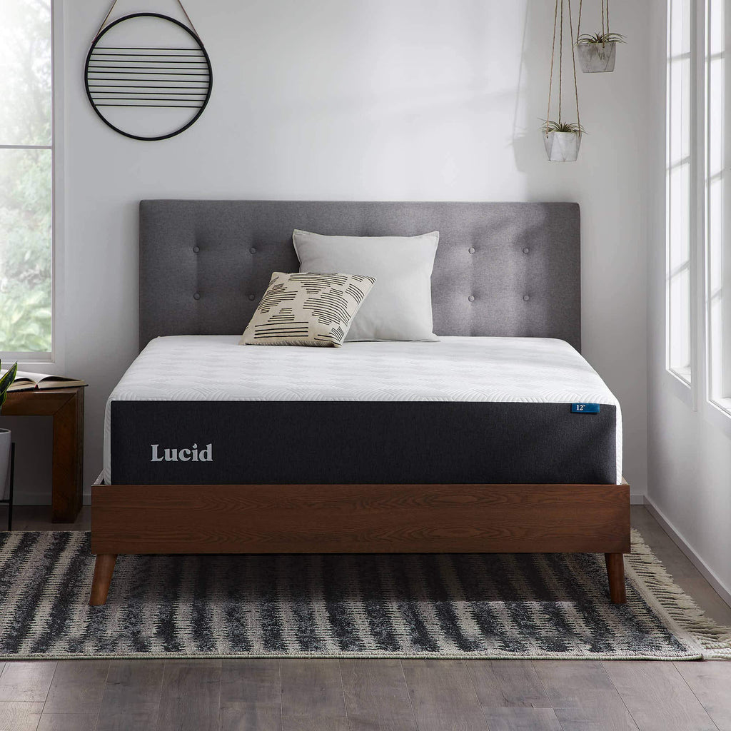Lucid 8 Inch Memory Foam Mattress - Medium Firm Feel - Infused with Refreshing Bamboo Charcoal and Cooling Gel - Bed in a Box