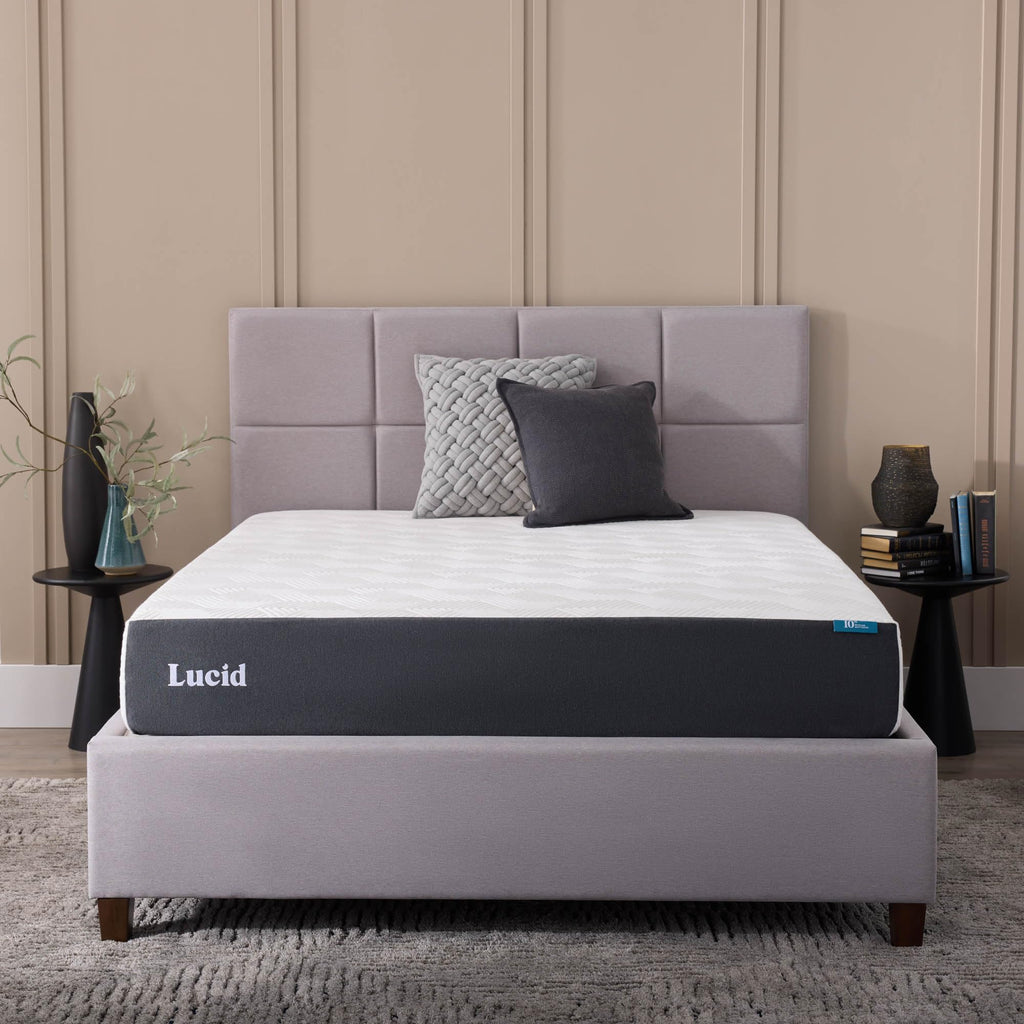 Lucid 8 Inch Memory Foam Mattress - Medium Firm Feel - Infused with Refreshing Bamboo Charcoal and Cooling Gel - Bed in a Box