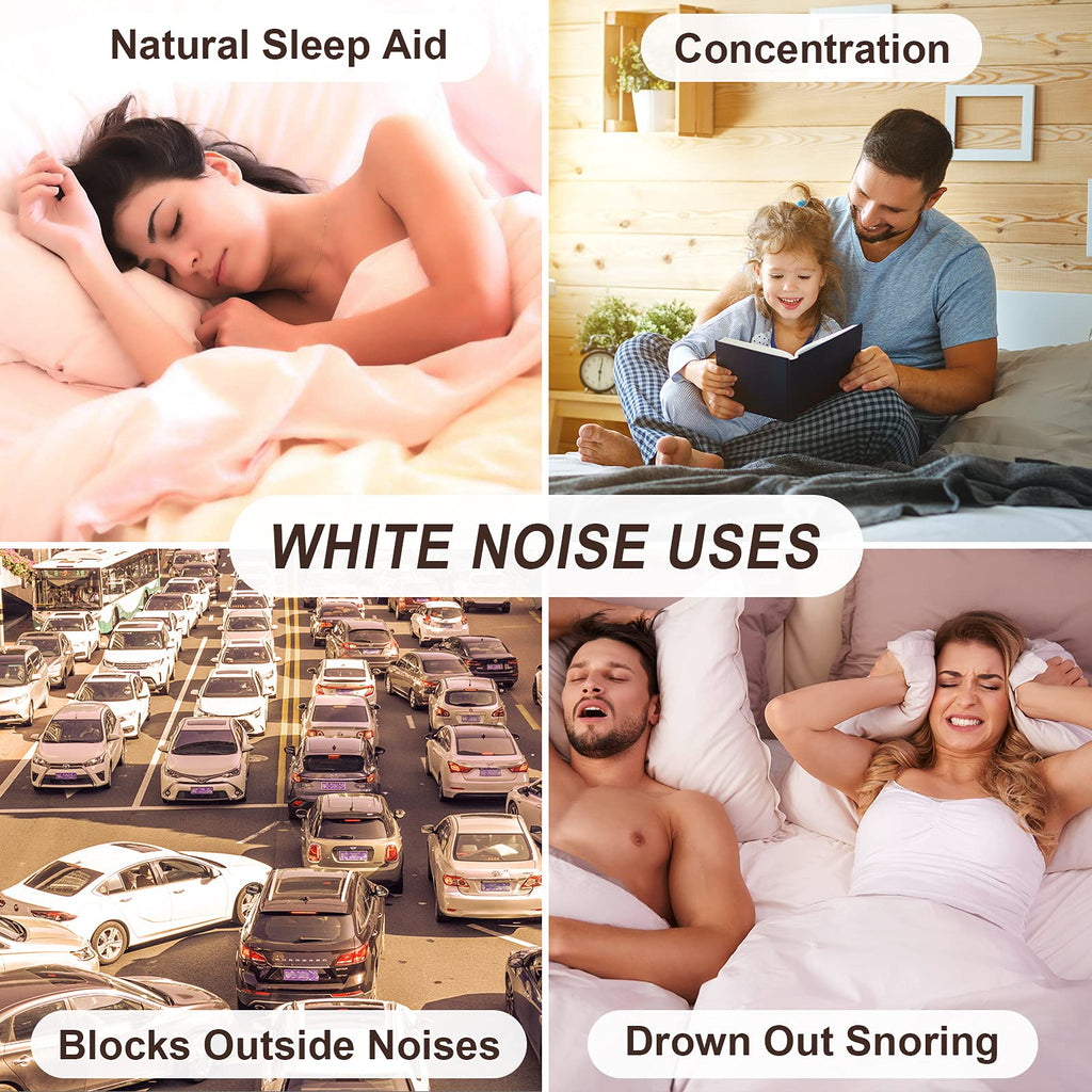 White Noise Machine with 31 Soothing Sounds, 5W Loud Stereo Sound, Auto-Off Timer, Adjustable Volume, Sleep Sound Machine