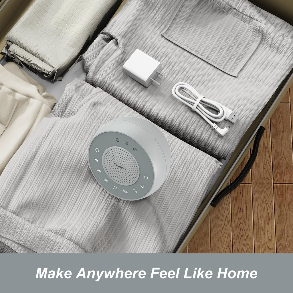 White Noise Machine with 31 Soothing Sounds, 5W Loud Stereo Sound, Auto-Off Timer, Adjustable Volume, Sleep Sound Machine