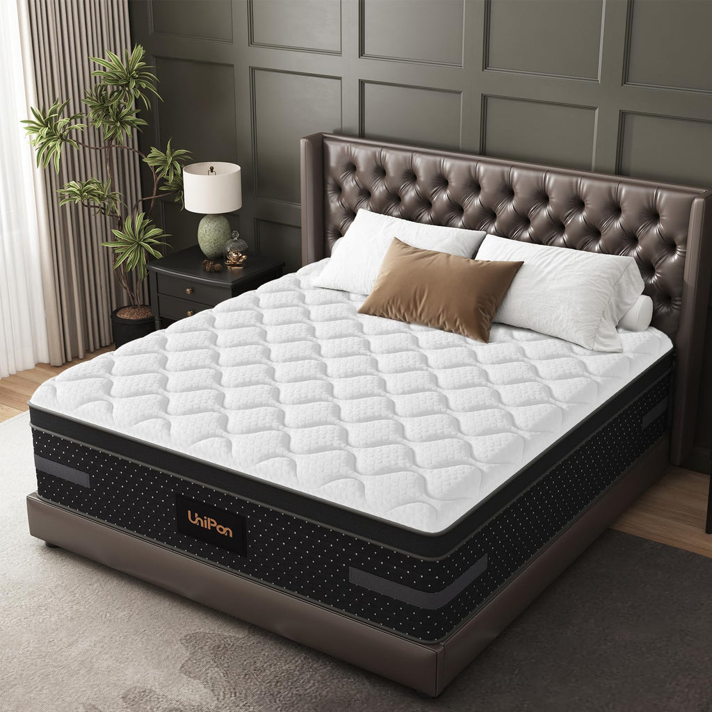 Firm Mattress, 14 Inch Hybrid Bed Mattresses for Back Pain Relief Extra Lumbar Support Motion Isolation