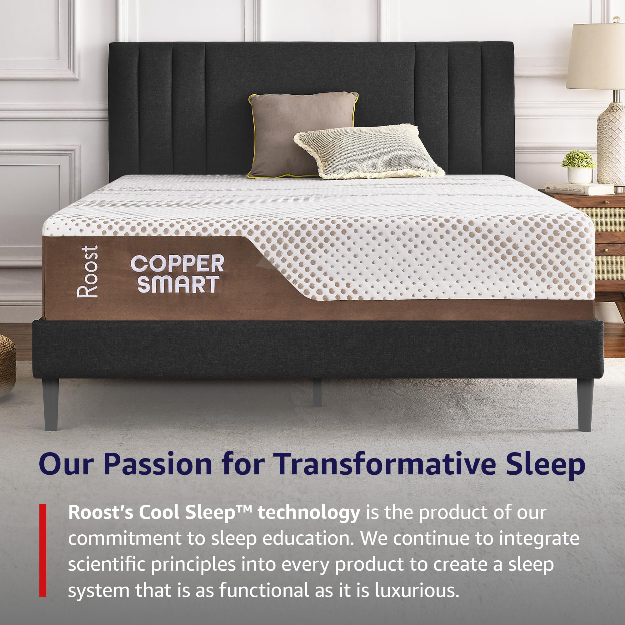14-Inch King Mattress, Copper Smart Thermic Gel Cooling for Hot Sleepers & Back Pain Relief, Medium Firm Hybrid