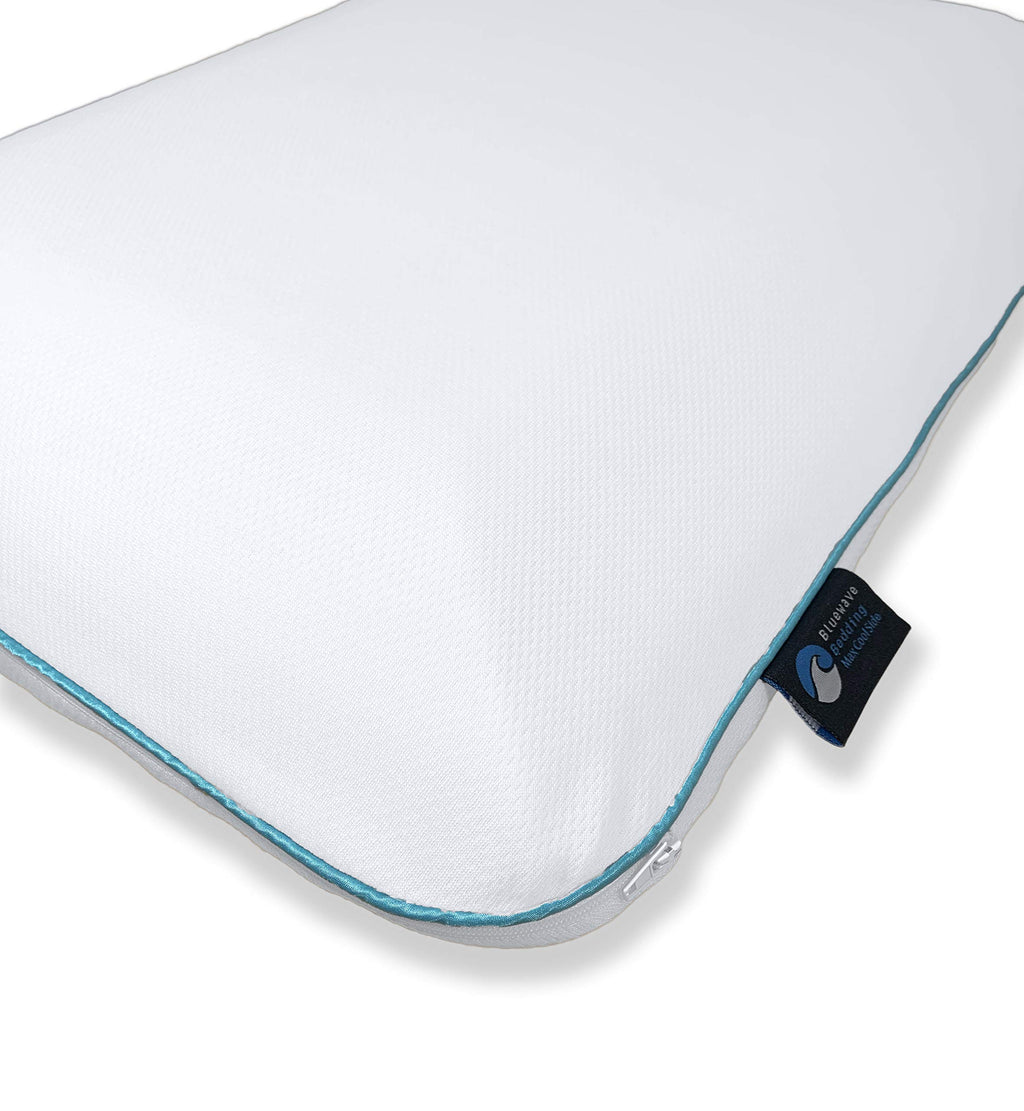 Bedding Ultra Slim Max Cool CarbonBlue Gel Memory Foam Pillow for Stomach and Back Sleepers