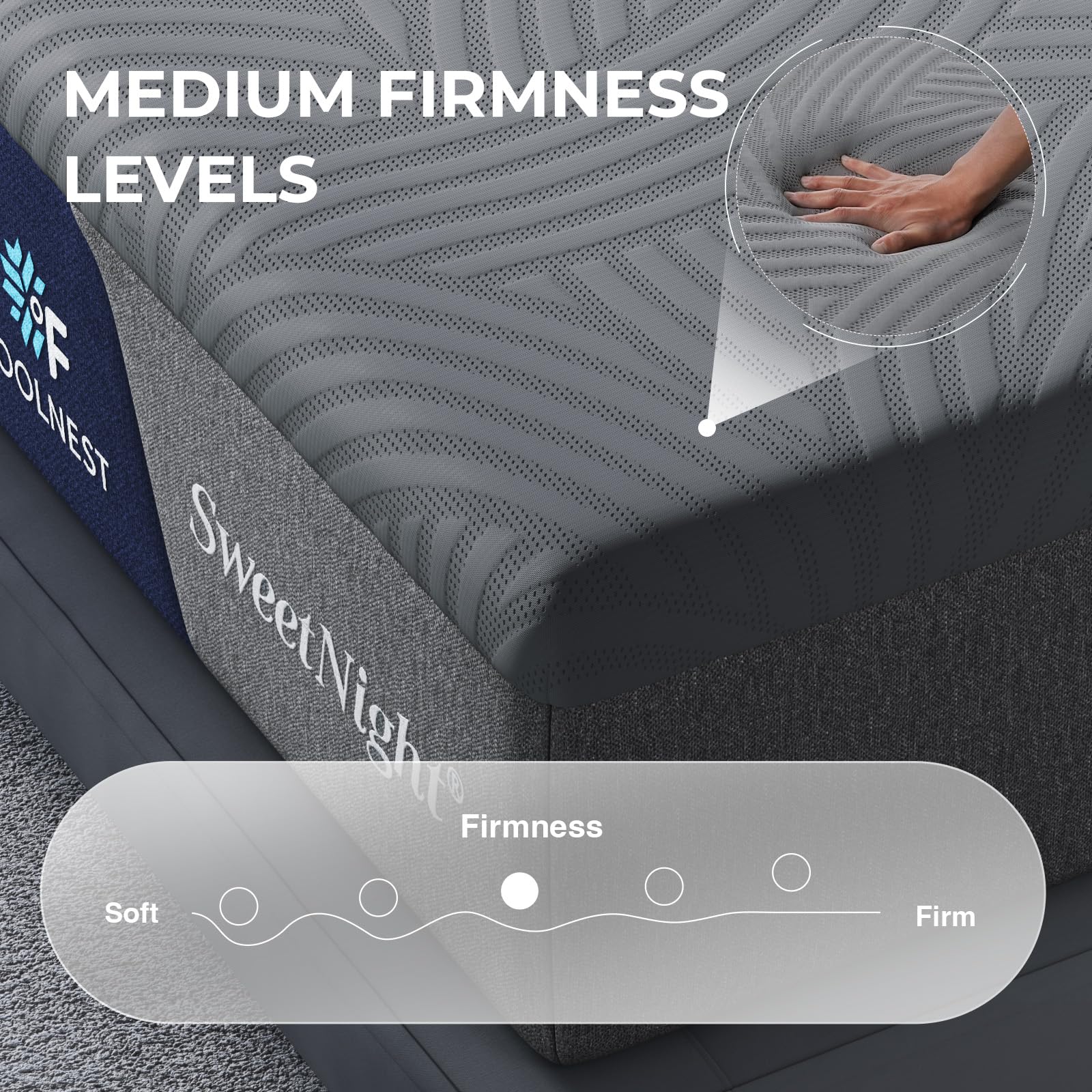 Queen Mattress, 14 inch Cooling Queen Size Memory Foam Mattress for Cool Night Sleep