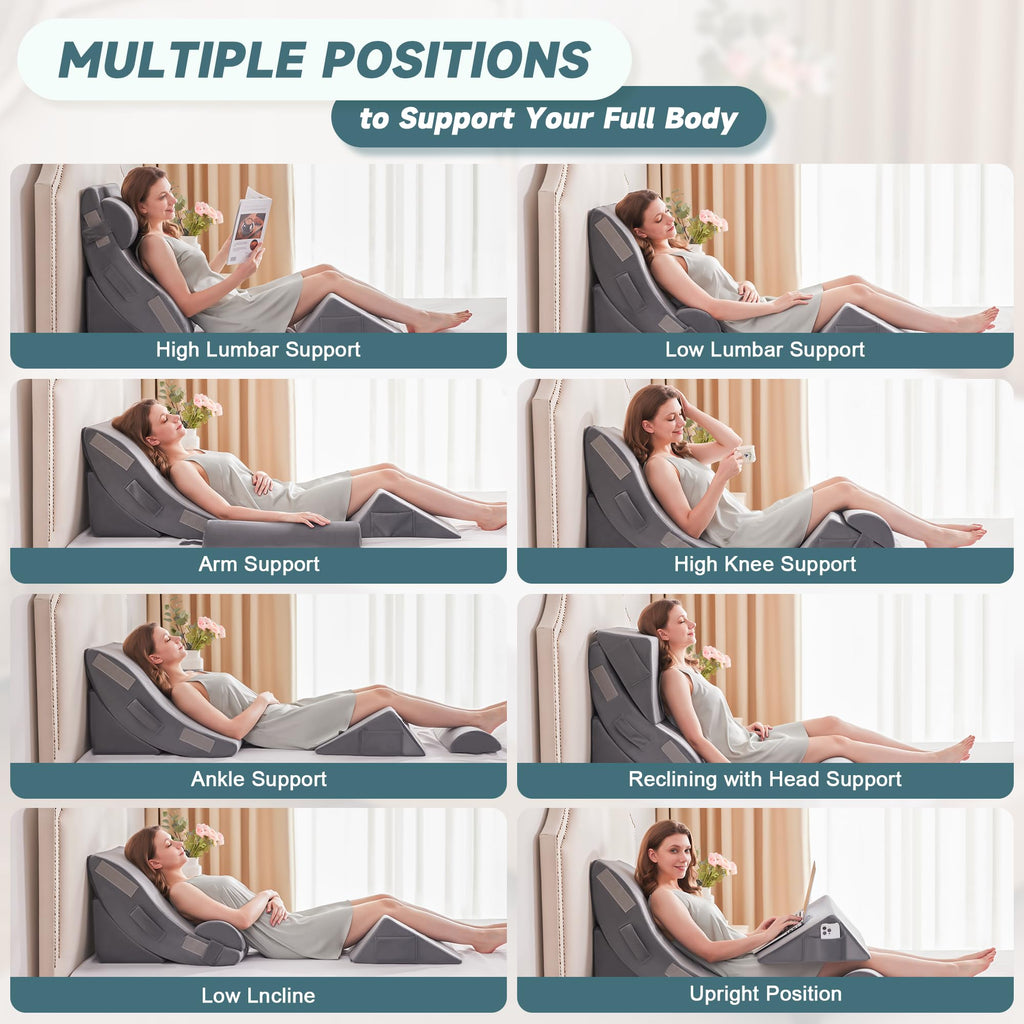 9PCS Wedge Pillow Set for After Surgery Recovery