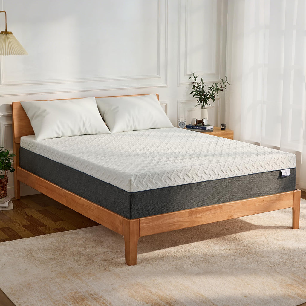 Green Tea Memory Foam Mattress, Full Size Mattress in a Box, Gel Infused Foam for Pressure