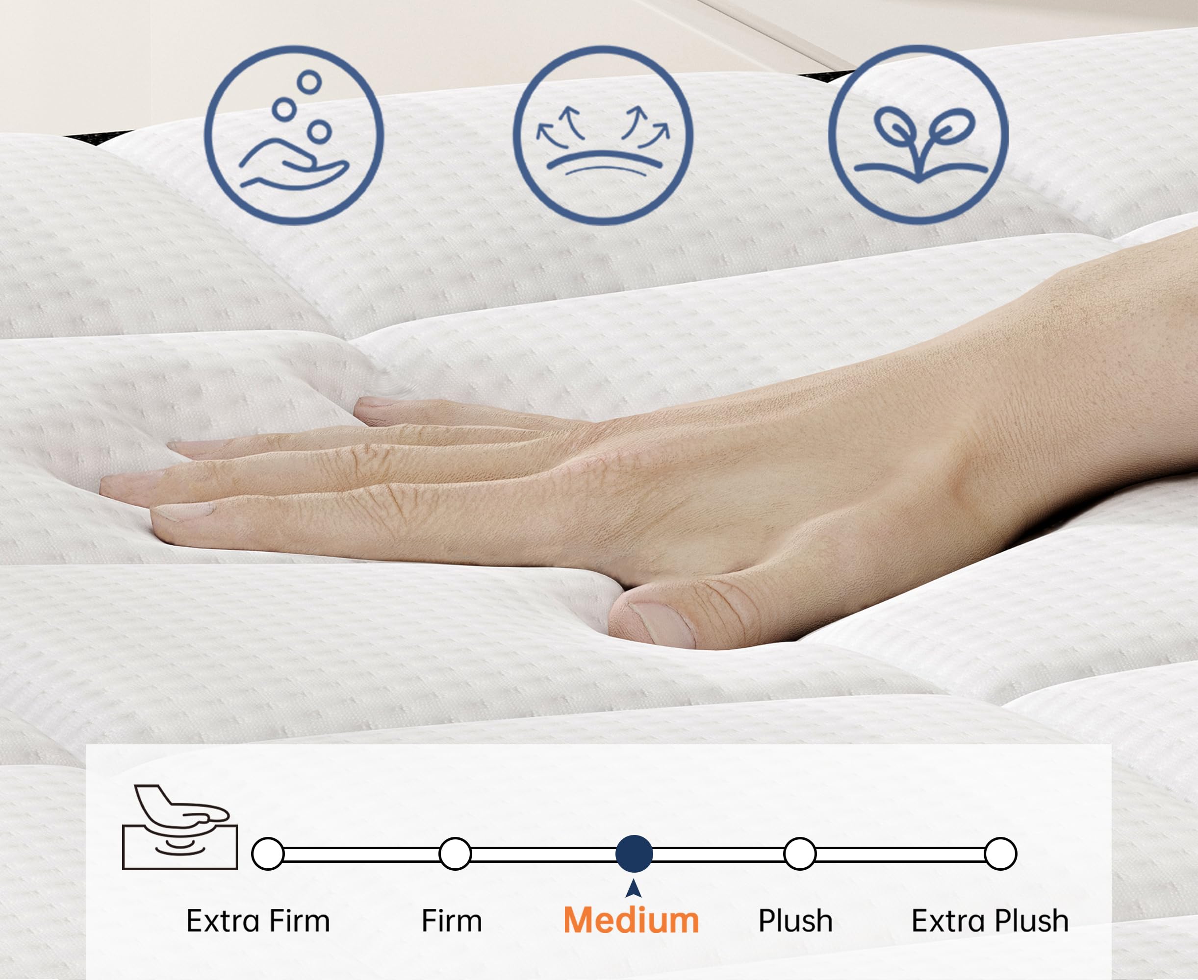 Queen Size Mattresses, 16 Inch Hybrid Queen Mattress in a Box