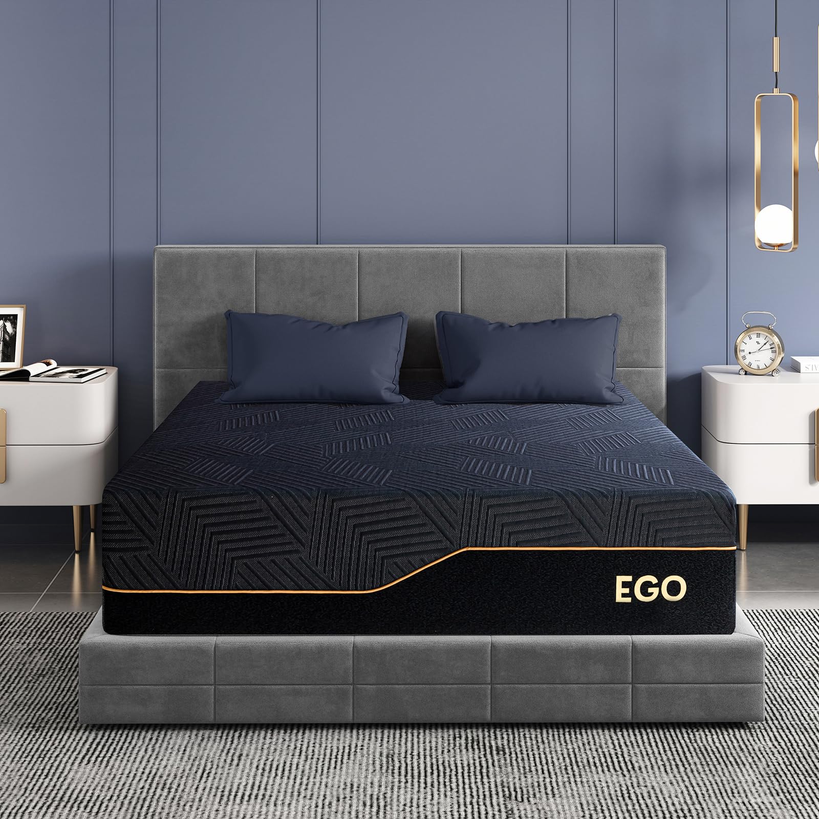 14 Inch Queen Memory Foam Mattress for Back Pain, Cooling Copper Gel Bed in a Box
