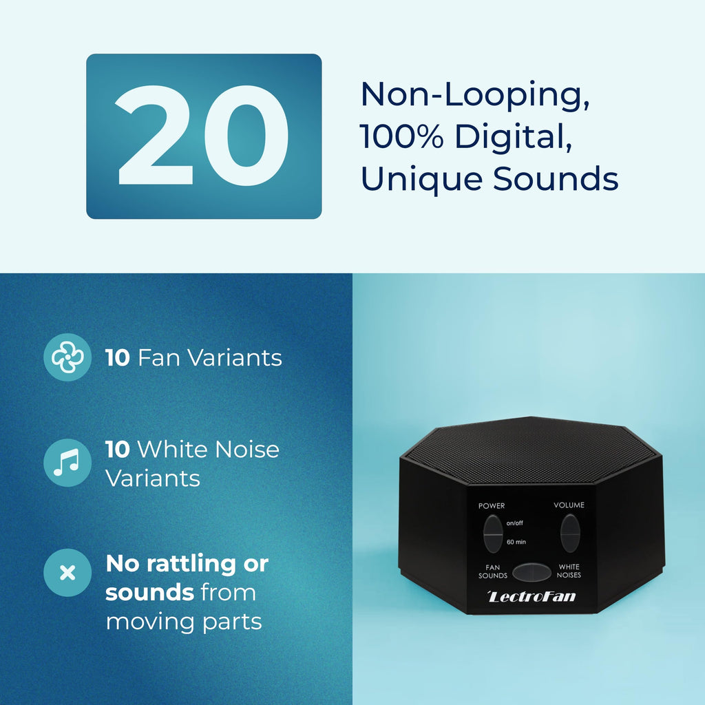 Adaptive Sound Technologies LectroFan Classic White Noise Machine - Compact Sleep Sound Machine