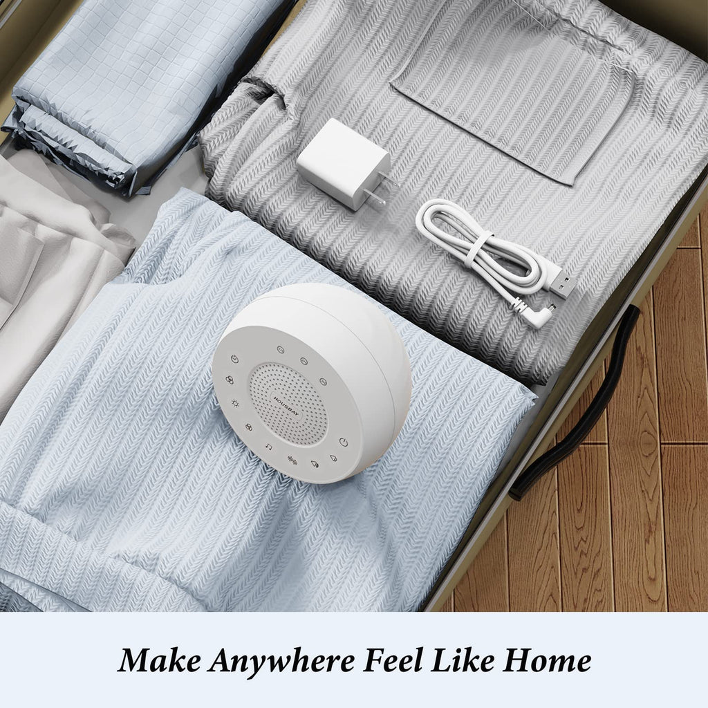 White Noise Machine with 31 Soothing Sounds, 5W Loud Stereo Sound, Auto-Off Timer, Adjustable Volume, Sleep Sound Machine