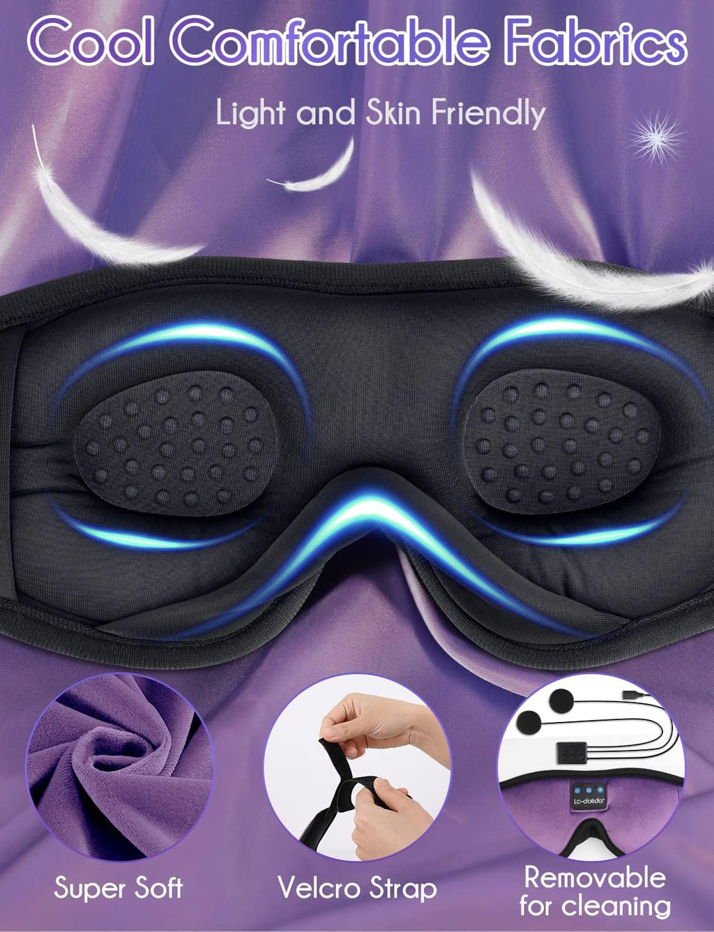 Sleep Headphones, 3D Sleep Mask Bluetooth Wireless Music Eye Mask