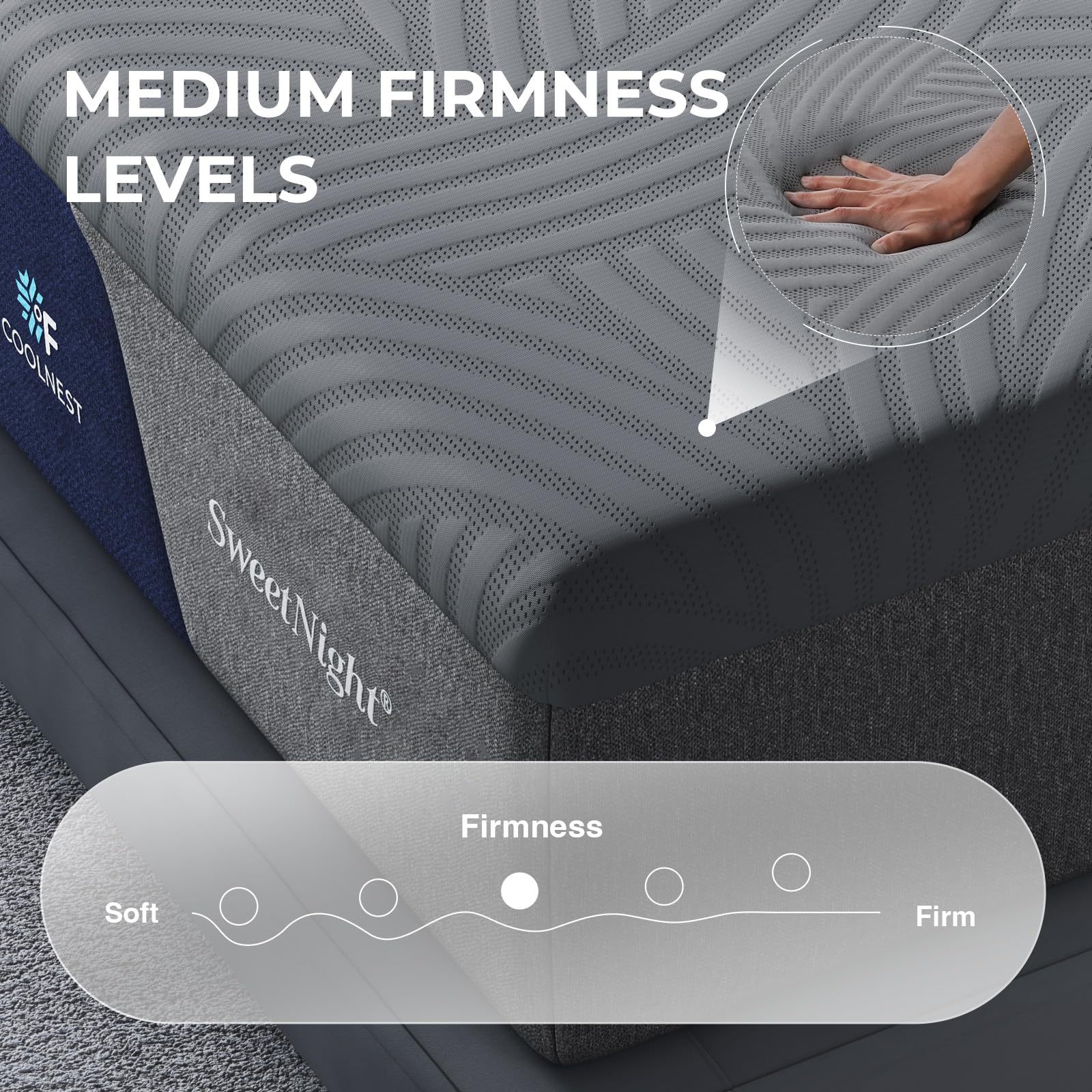Queen Mattress, 14 inch Cooling Queen Size Memory Foam Mattress for Cool Night Sleep