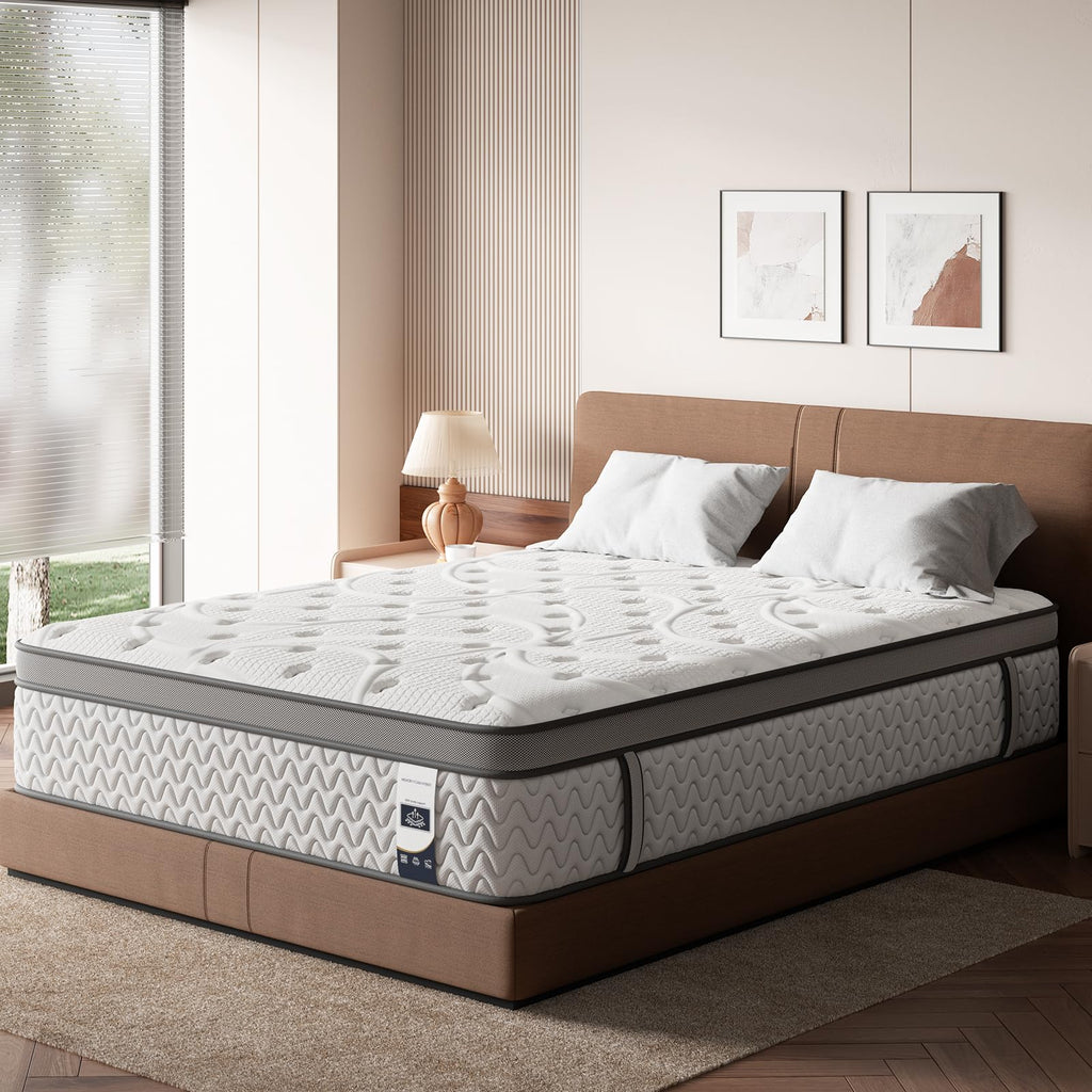Mattress 12 Inch, 5-Zone Deep Sleep Firm Mattress with Extra Lumbar & Shoulder Support