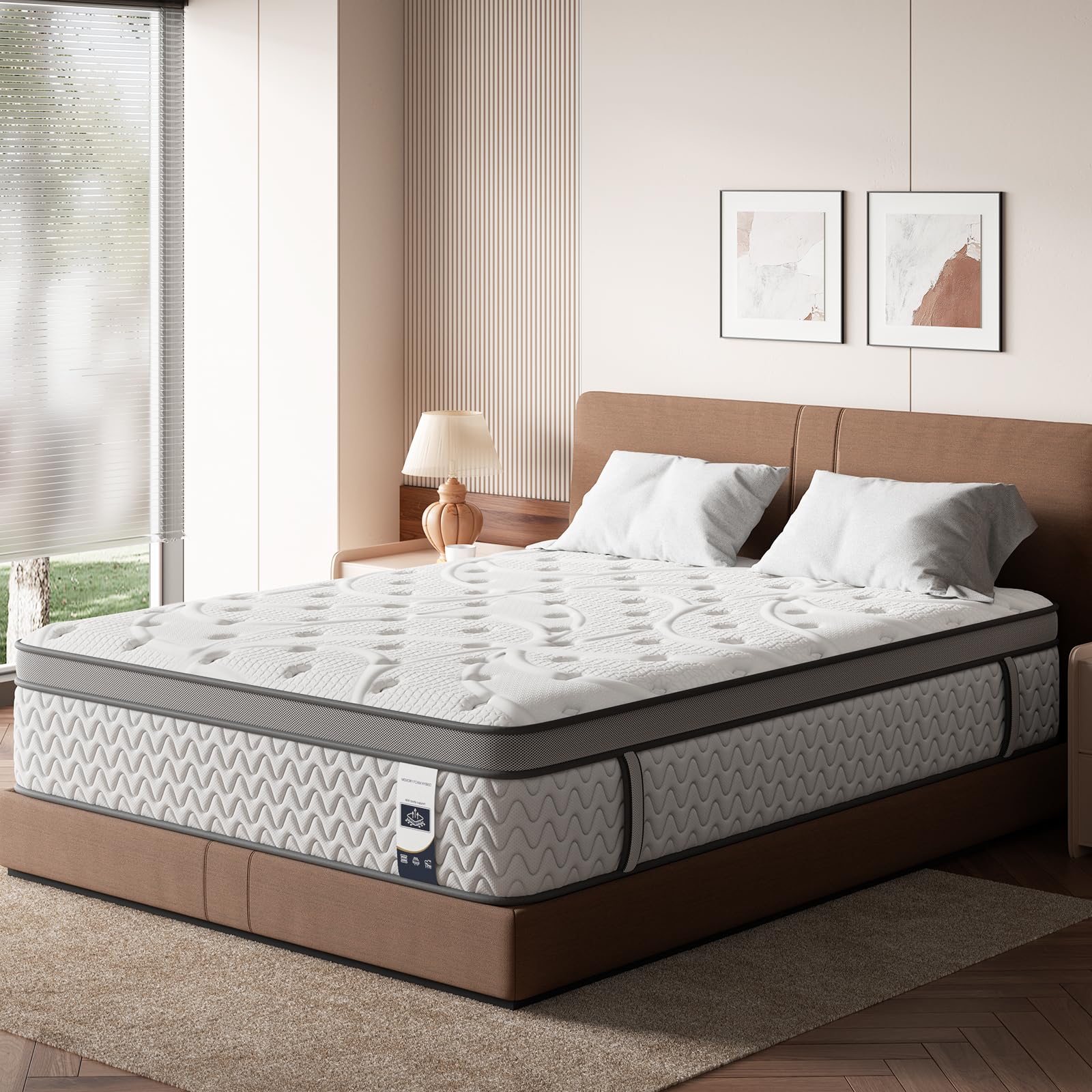 Mattress 12 Inch, 5-Zone Deep Sleep Firm Mattress with Extra Lumbar & Shoulder Support