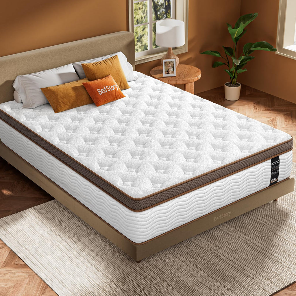 Queen Mattress 14 Inch - Firm Hybrid Mattress with Orthopedic Spinal Support for Back Pain