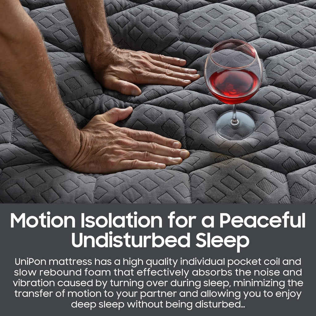 Firm Queen Size Mattress, 14 inch Hybrid Mattress in a Box with Extra Back and Lumbar Hip