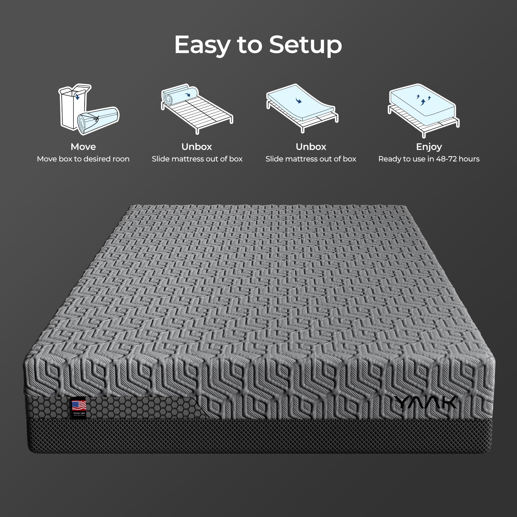 12 Inch Memory Foam Mattress in a Box for Back Pain, Cooling Gel Bed