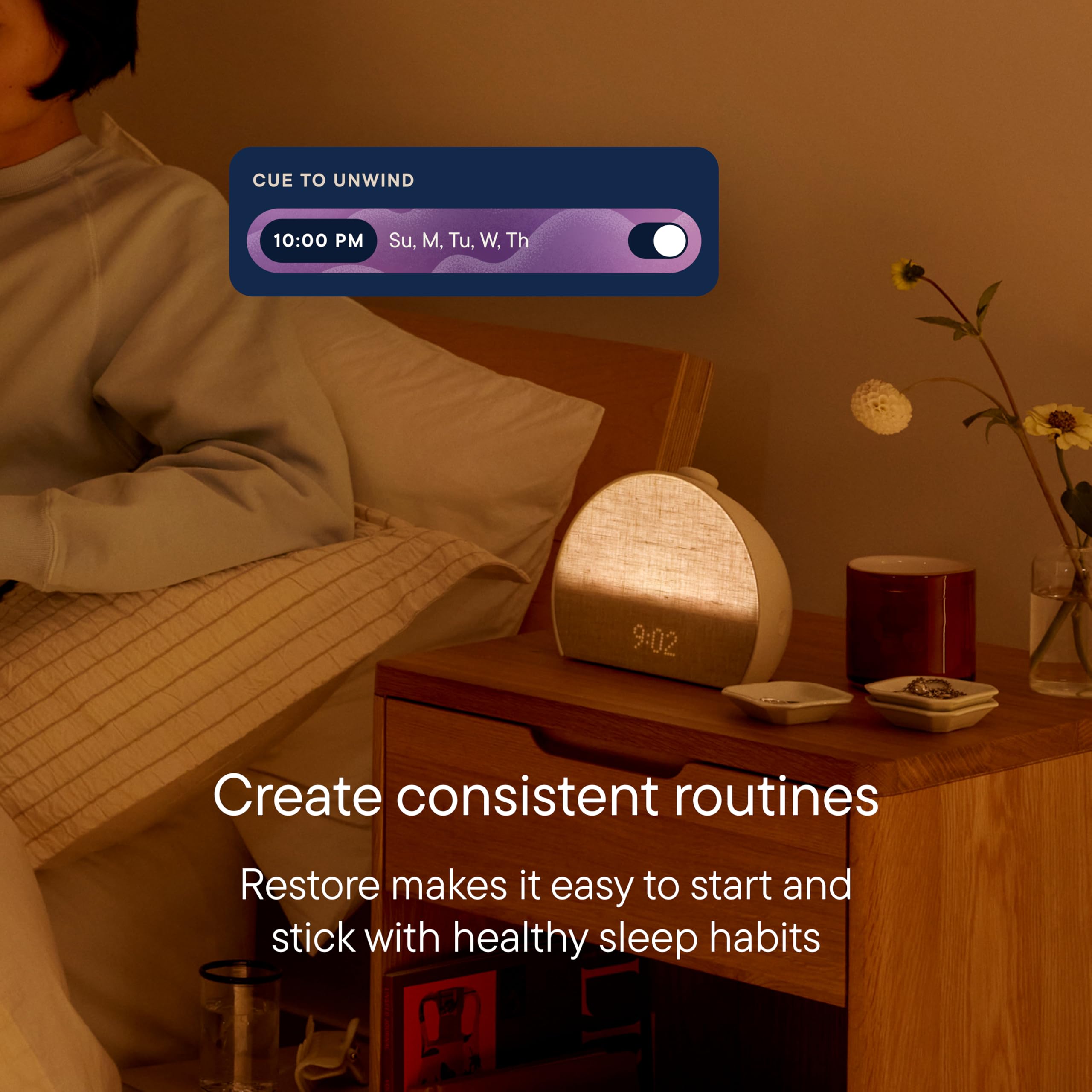 Hatch Restore 3 Sunrise Alarm Clock, Sound Machine, Smart Light (Cocoa) - White Noise