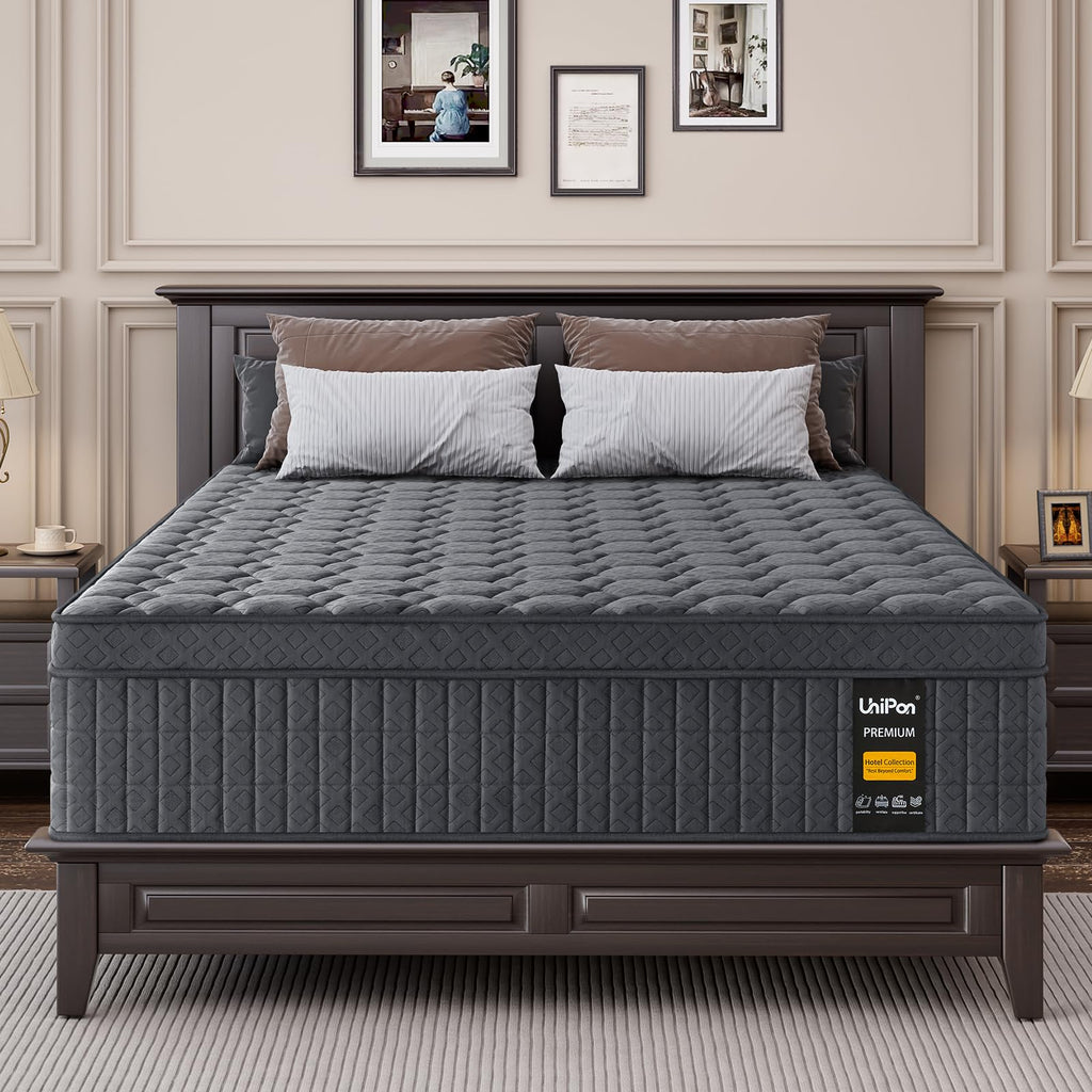 Firm Queen Size Mattress, 14 inch Hybrid Mattress in a Box with Extra Back and Lumbar Hip