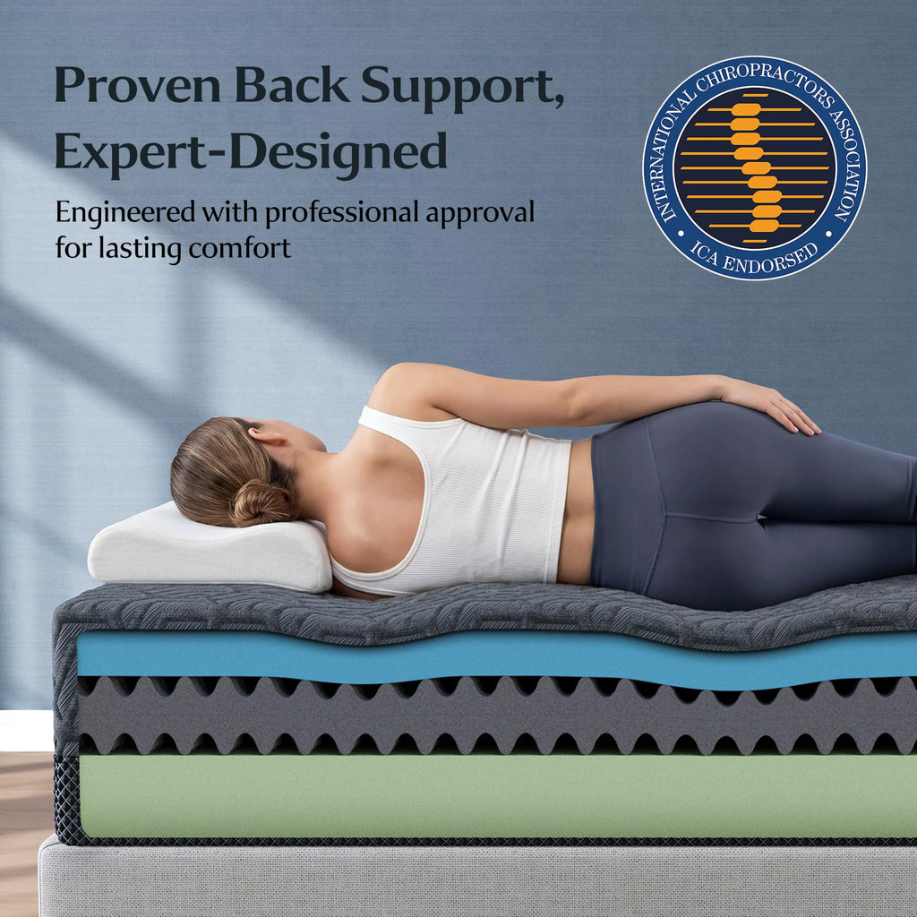 12 Inch Memory Foam Mattress in a Box for Back Pain, Cooling Gel Bed