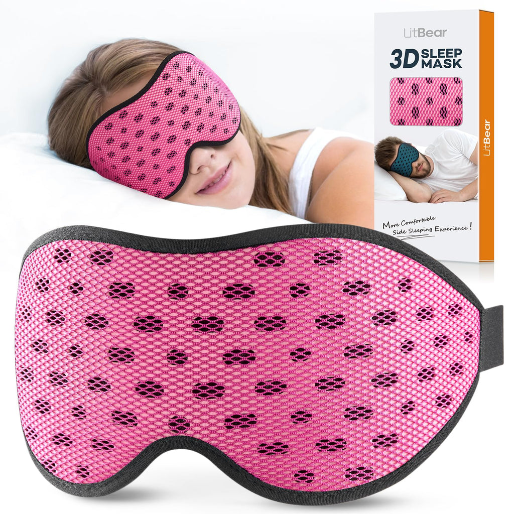 Breathable Sleep Mask, 3D Eye Mak Sleep for Side Sleepers