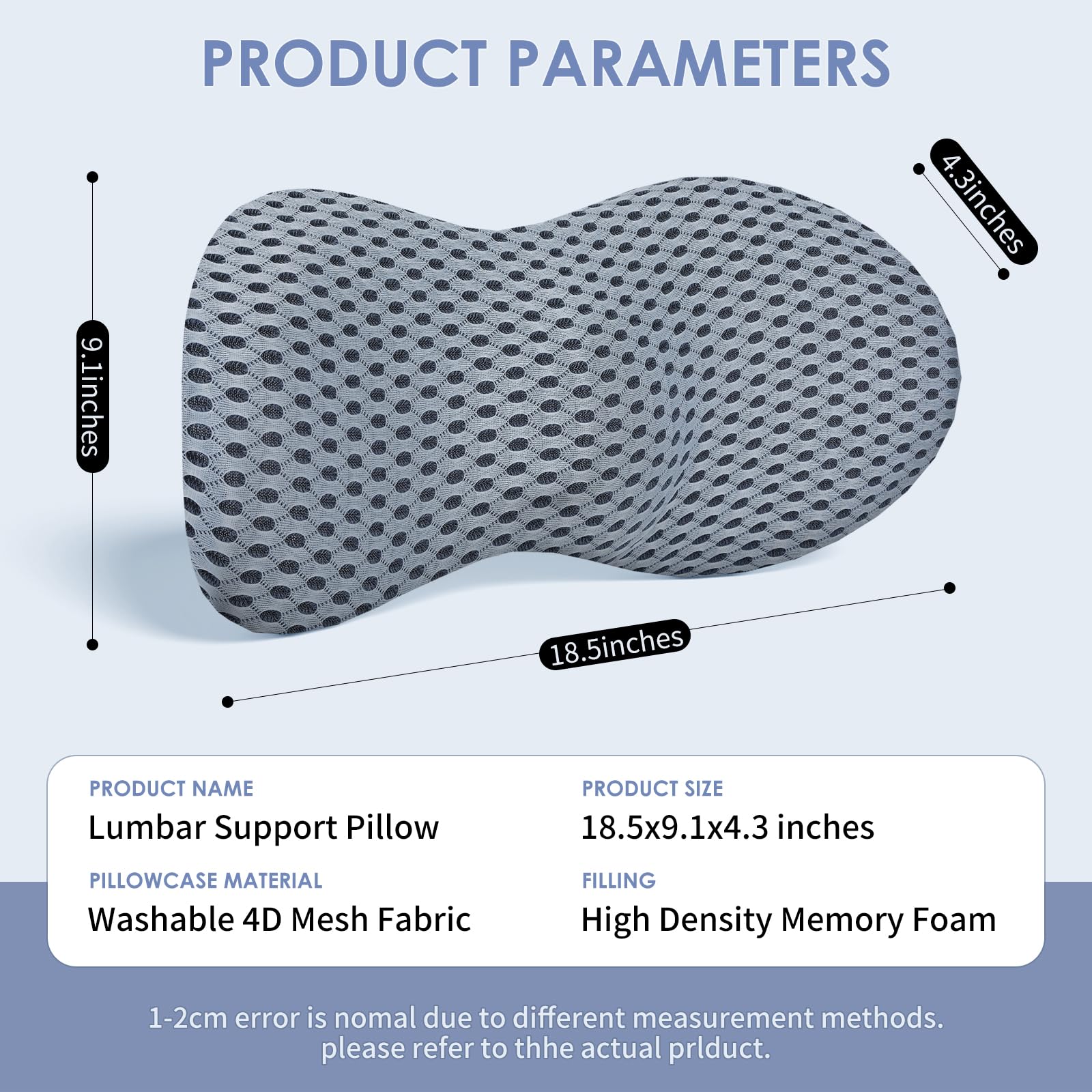 Support Pillow, Back Pillow for Low Back Pain Relief, Ergonomic